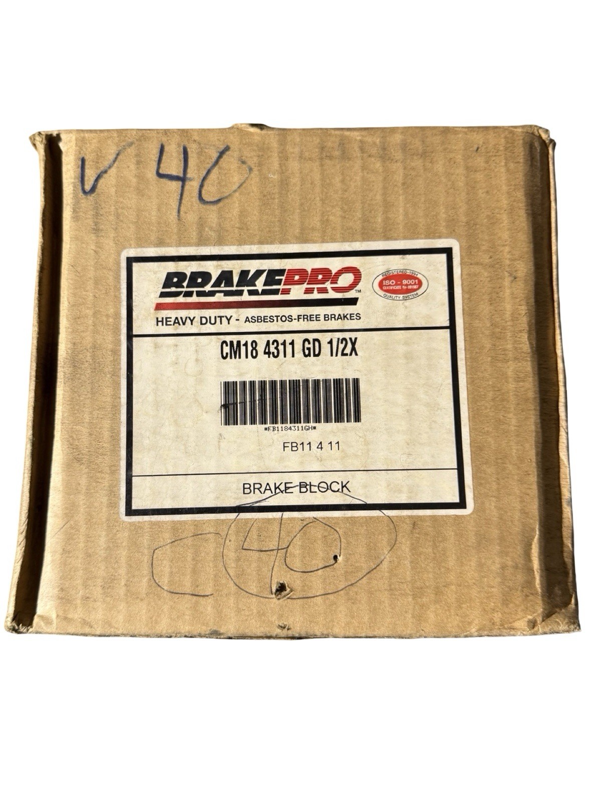 Brake Pro Brake Blocks Set Of (8) CM 184311GD 1/2x