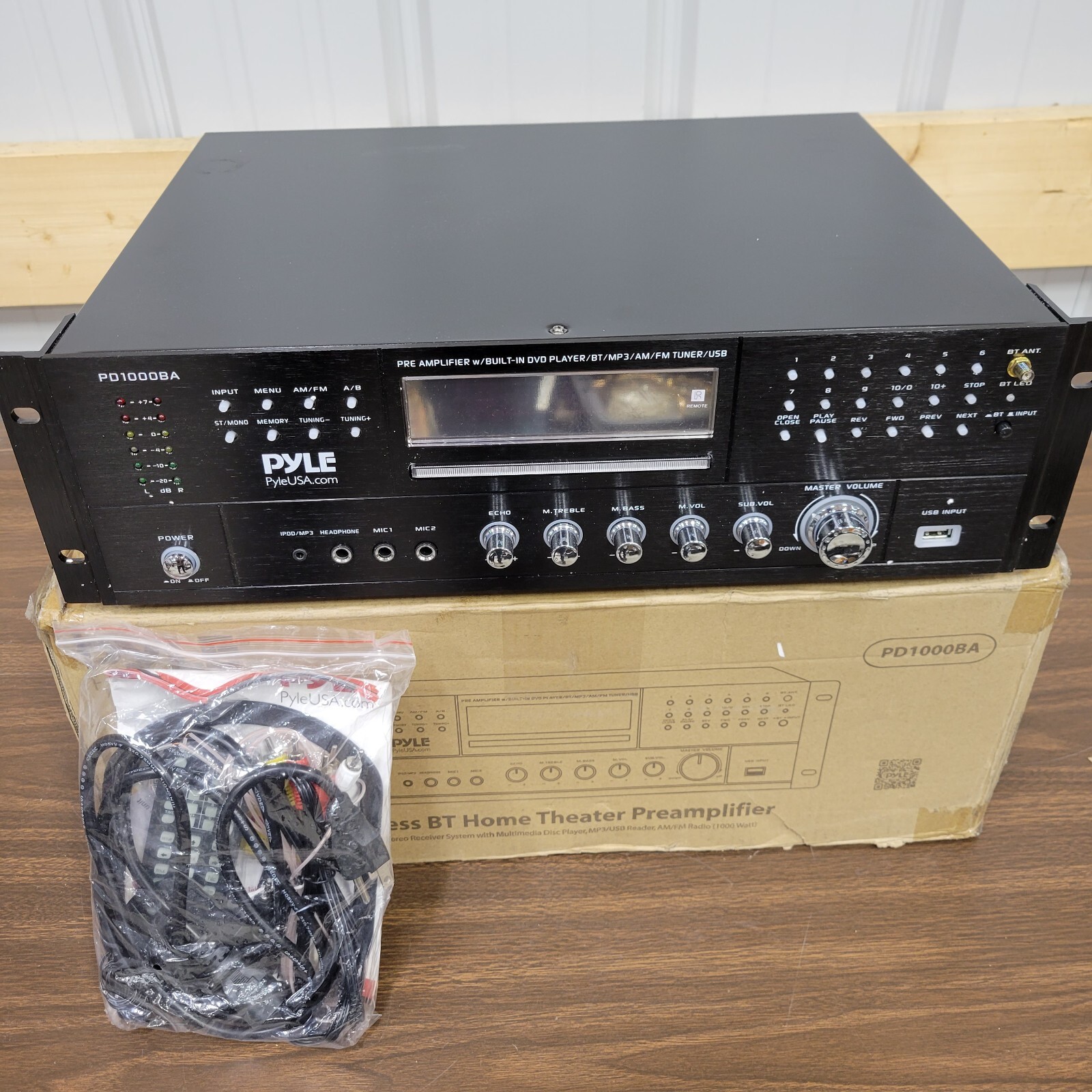 PYLE PD1000BA- Bluetooth Home Theater Preamplifier - Audio/Video Receiver System