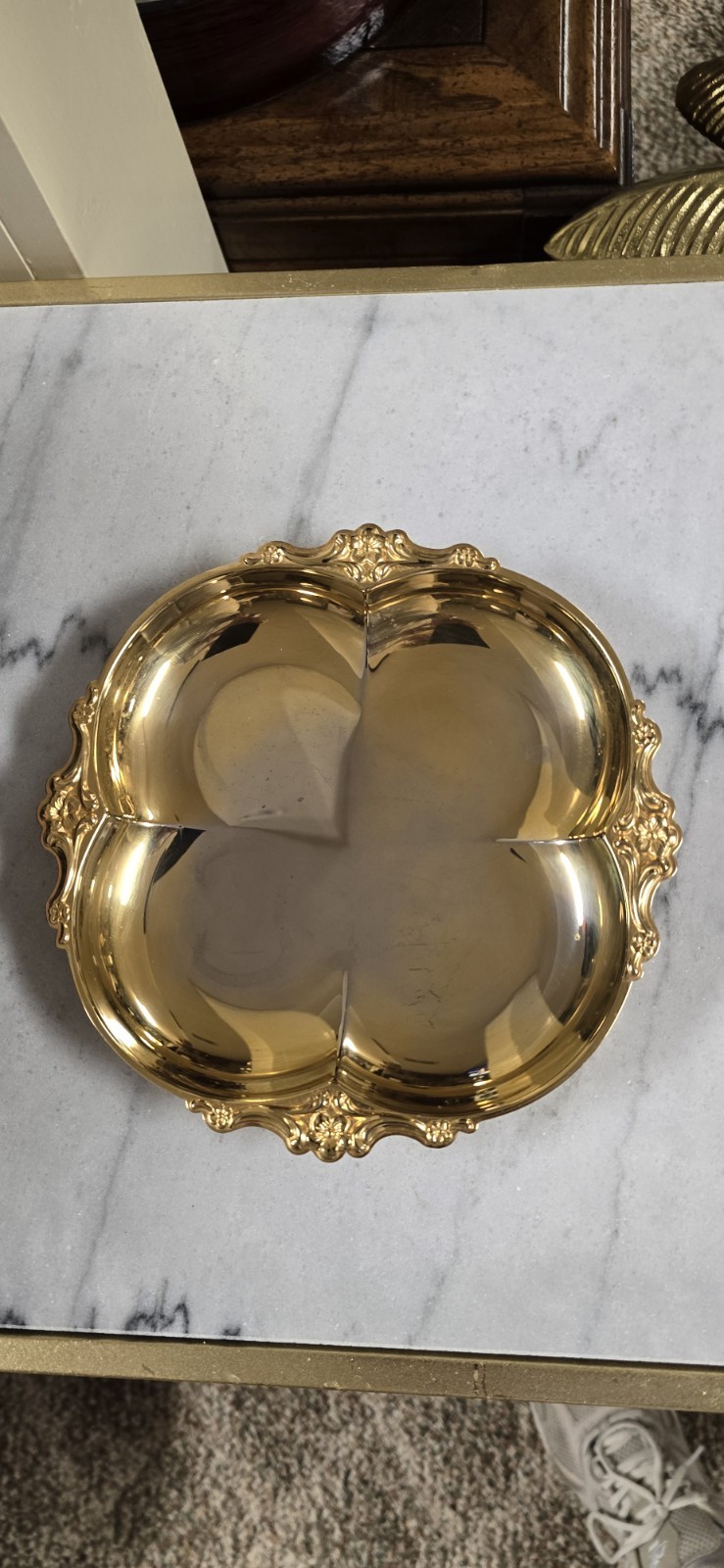 International Silver Company Small 24 K Gold ElectroPlated 7 inch Tray International Silver Company Small 24 K Gold ElectroPlated 7 inch Tray
