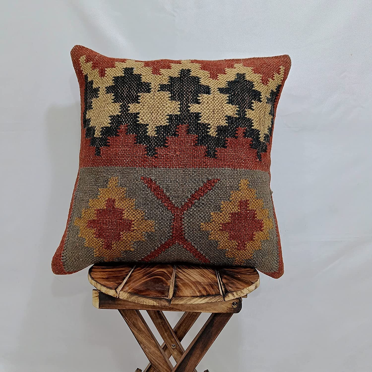 Indian Handmade Vintage Cushions Kilim Pillow Jute Cushion Cover Throw
