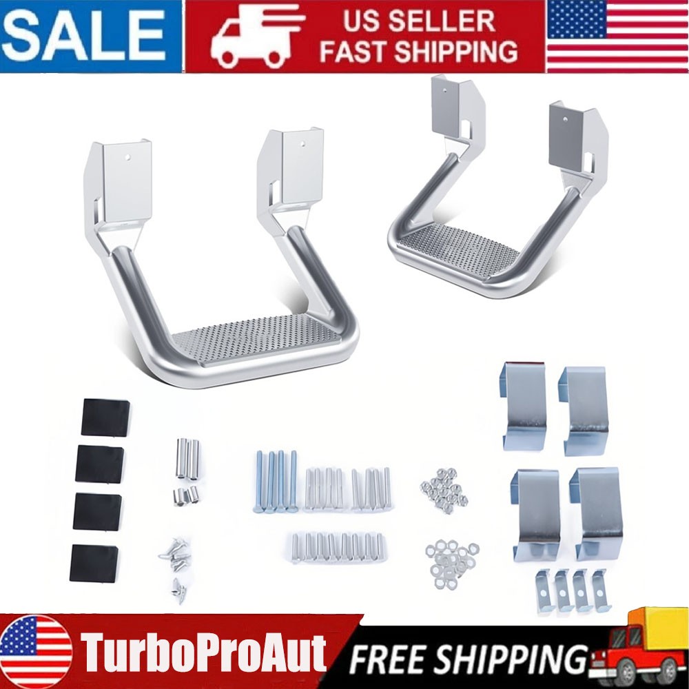 WHITE ALUMINUM FOR UNIVERSAL PICKUP TRUCK/SUV SIDE HOOP STEPS 12\