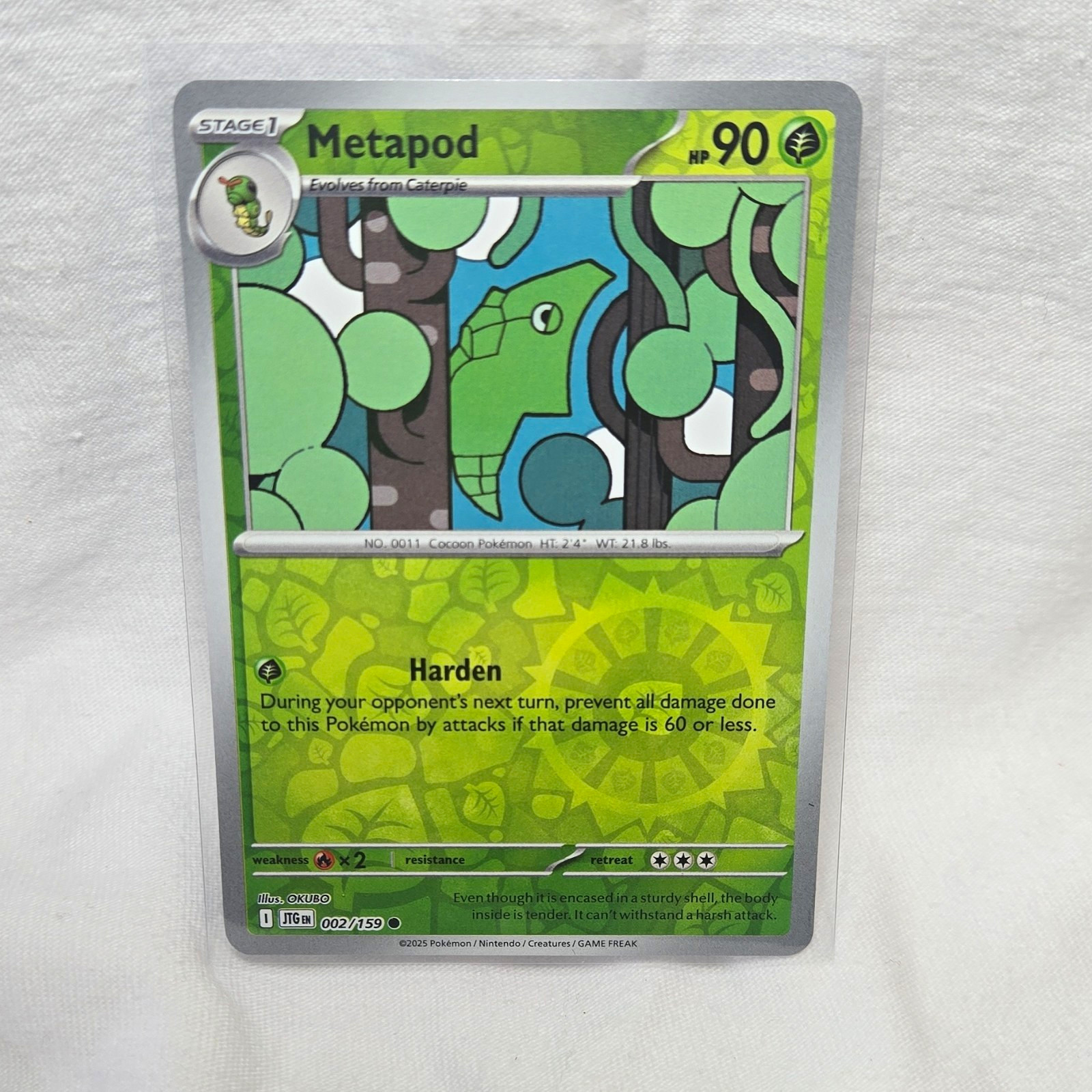 Metapod 002/159 Journey Together Reverse Holo Common 2025 Pokémon Company TCG Metapod 002/159 Journey Together Reverse Holo Common 2025 Pokémon Company TCG