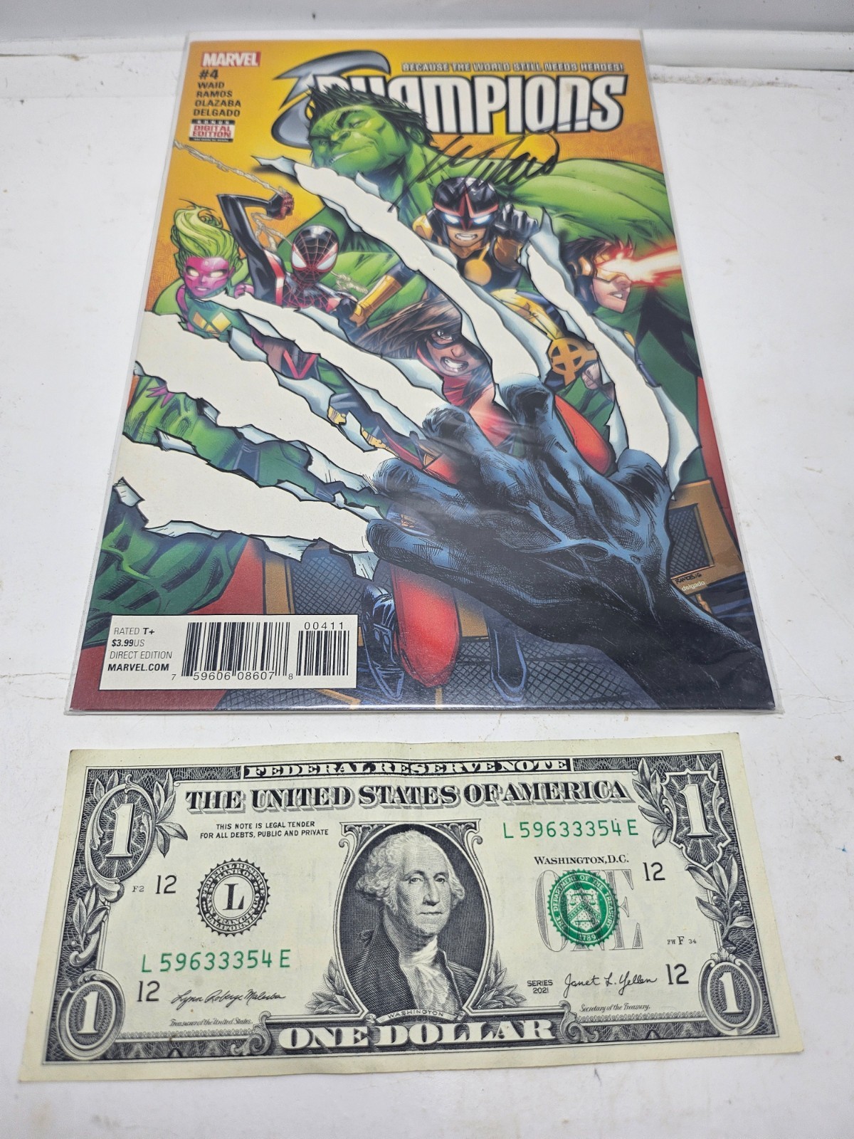 Near Mint Indie Comic - Marvel Champions  - Mark Waid SIGNED
