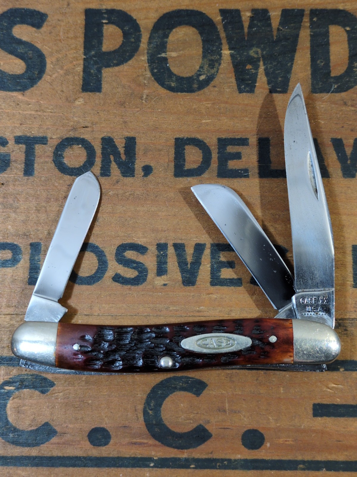 Vintage Case XX USA 6318 HP Red Bone Stockman Knife 10 dot, 1970 Vintage Case XX USA 6318 HP Red Bone Stockman Knife 10 dot, 1970