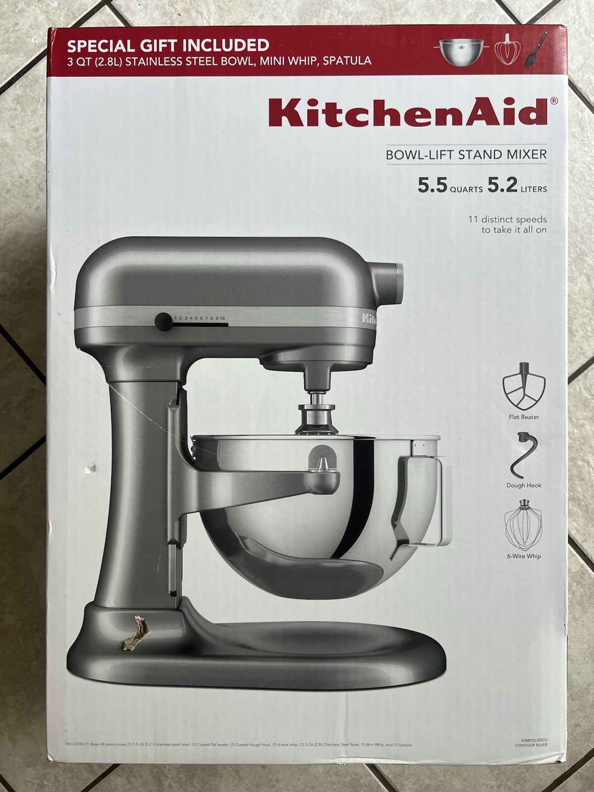 π KitchenAid KSM55SJSXCU Silver 11spd 5.5qt Bowl-Lift Stand Mixer SHIPS FASTπ π KitchenAid KSM55SJSXCU Silver 11spd 5.5qt Bowl-Lift Stand Mixer SHIPS FASTπ
