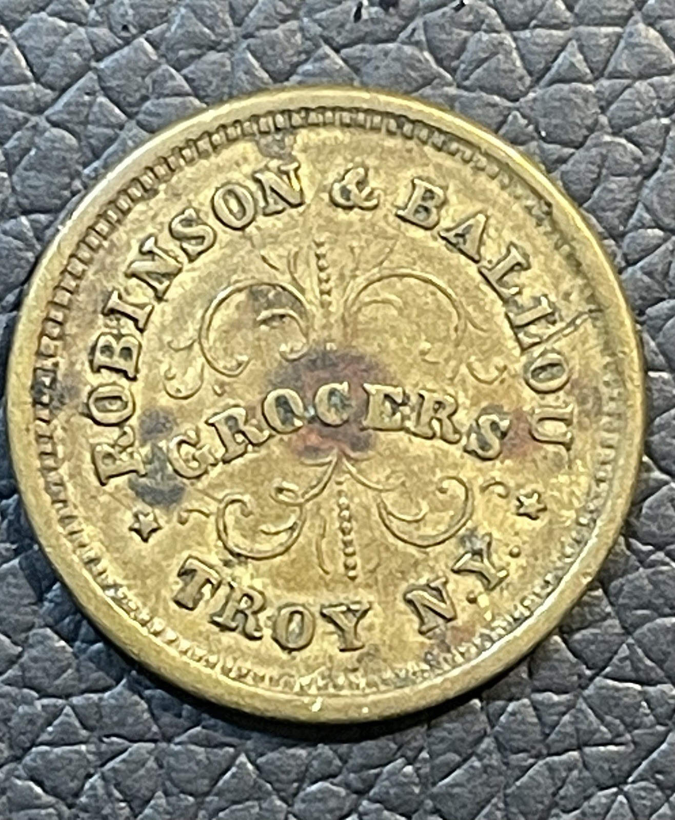 1863 Civil War Robinson & Ballou Grocers Token. Troy, NY. Look 1863 Civil War Robinson & Ballou Grocers Token. Troy, NY. Look