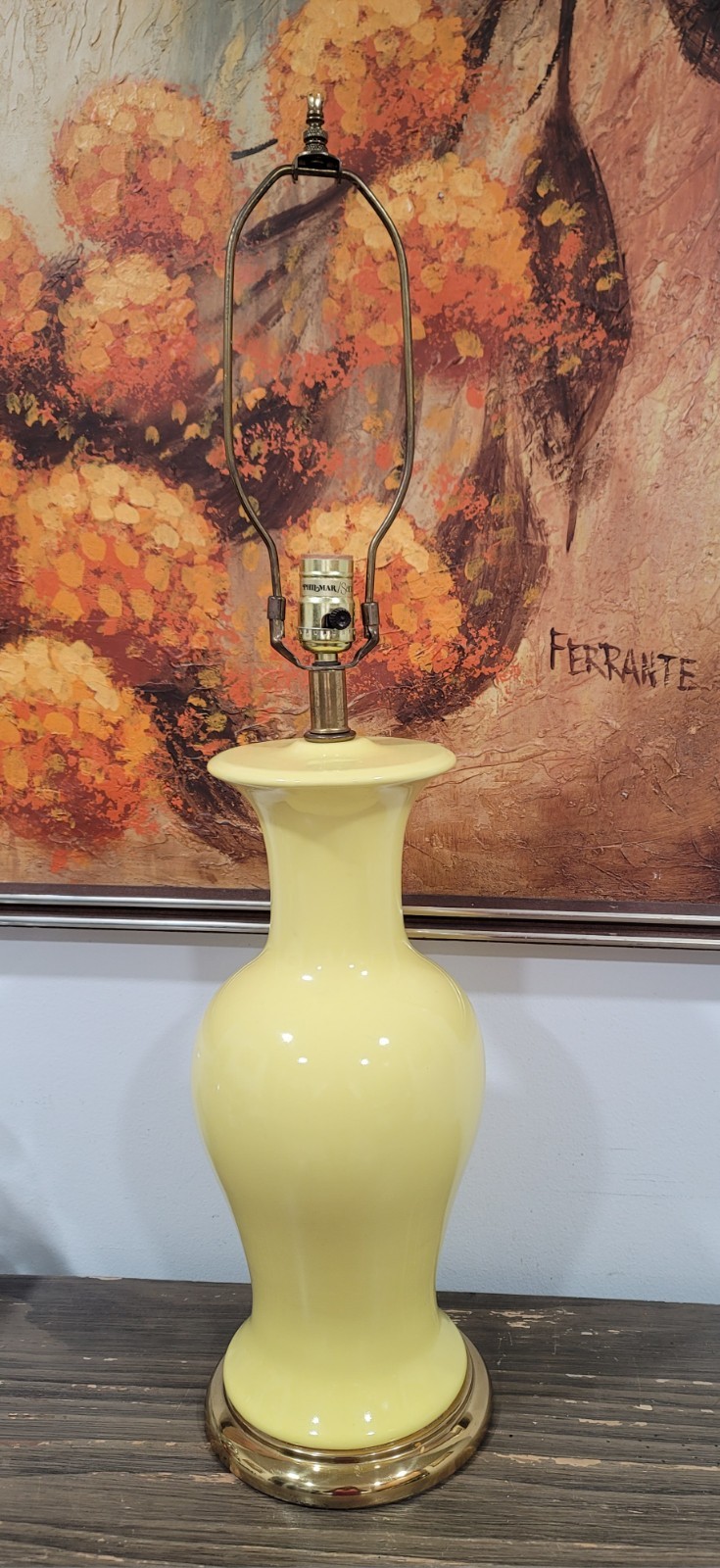 💐 Vibrant Yellow Sculpture Table Lamp By Phil-Mar Sandel