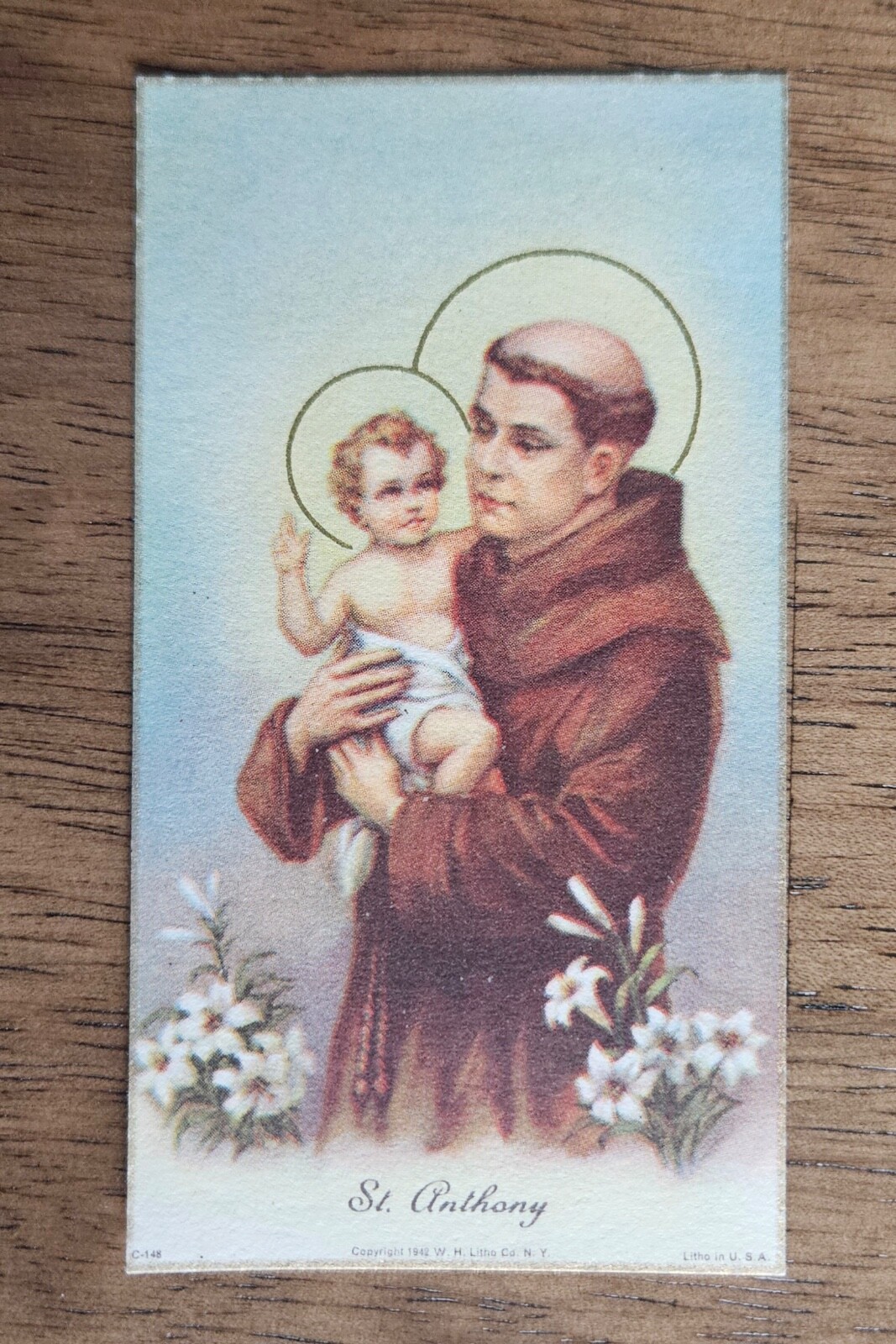 Original beautiful St Anthony Holy Card