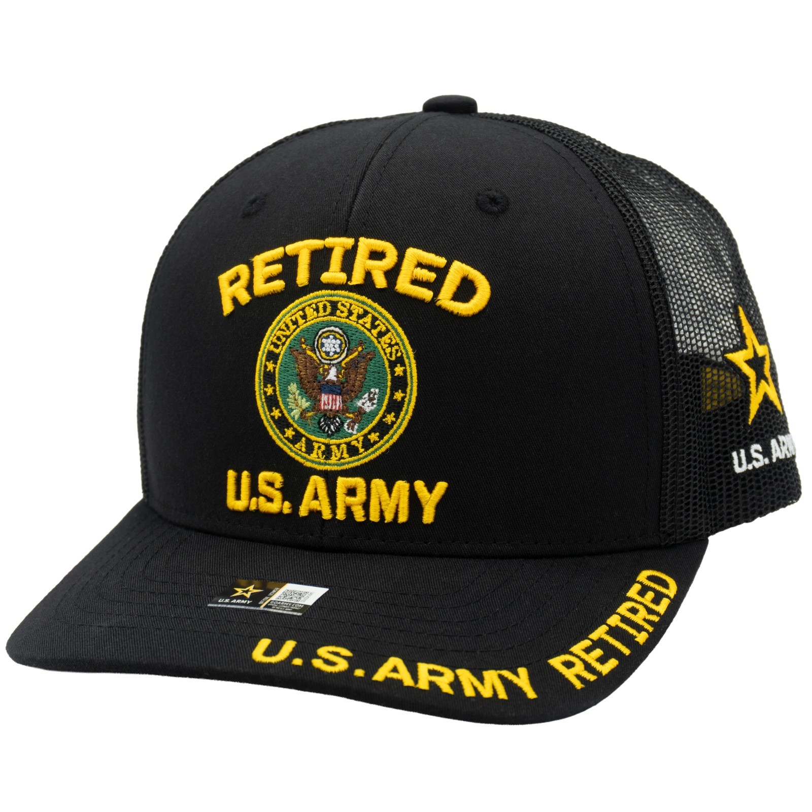 Retired Army Veteran Trucker Hat Official Licensed Adjustable Snapback