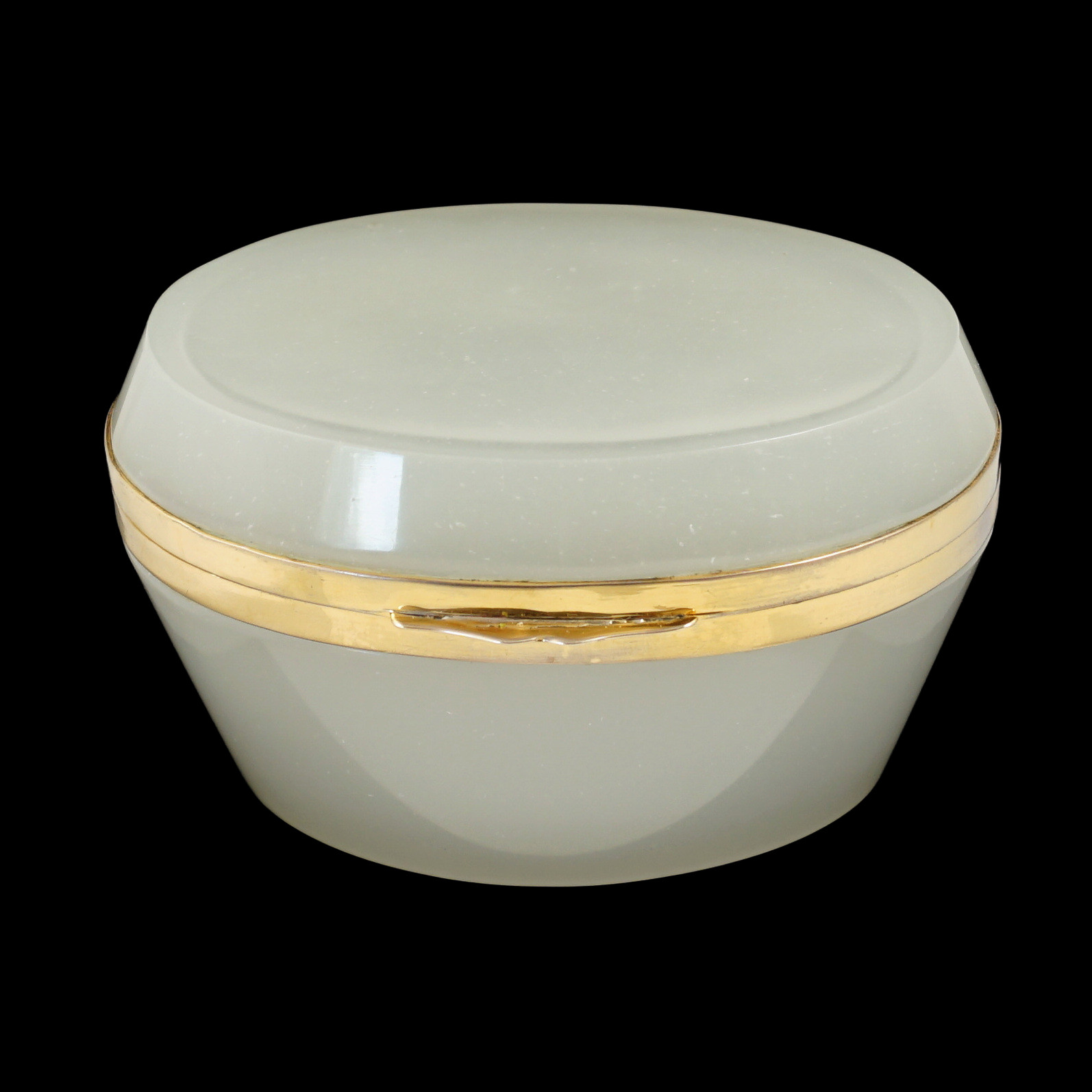 Vintage Opaline Glass Hinged Jewelry Box, Cendese Murano Italian