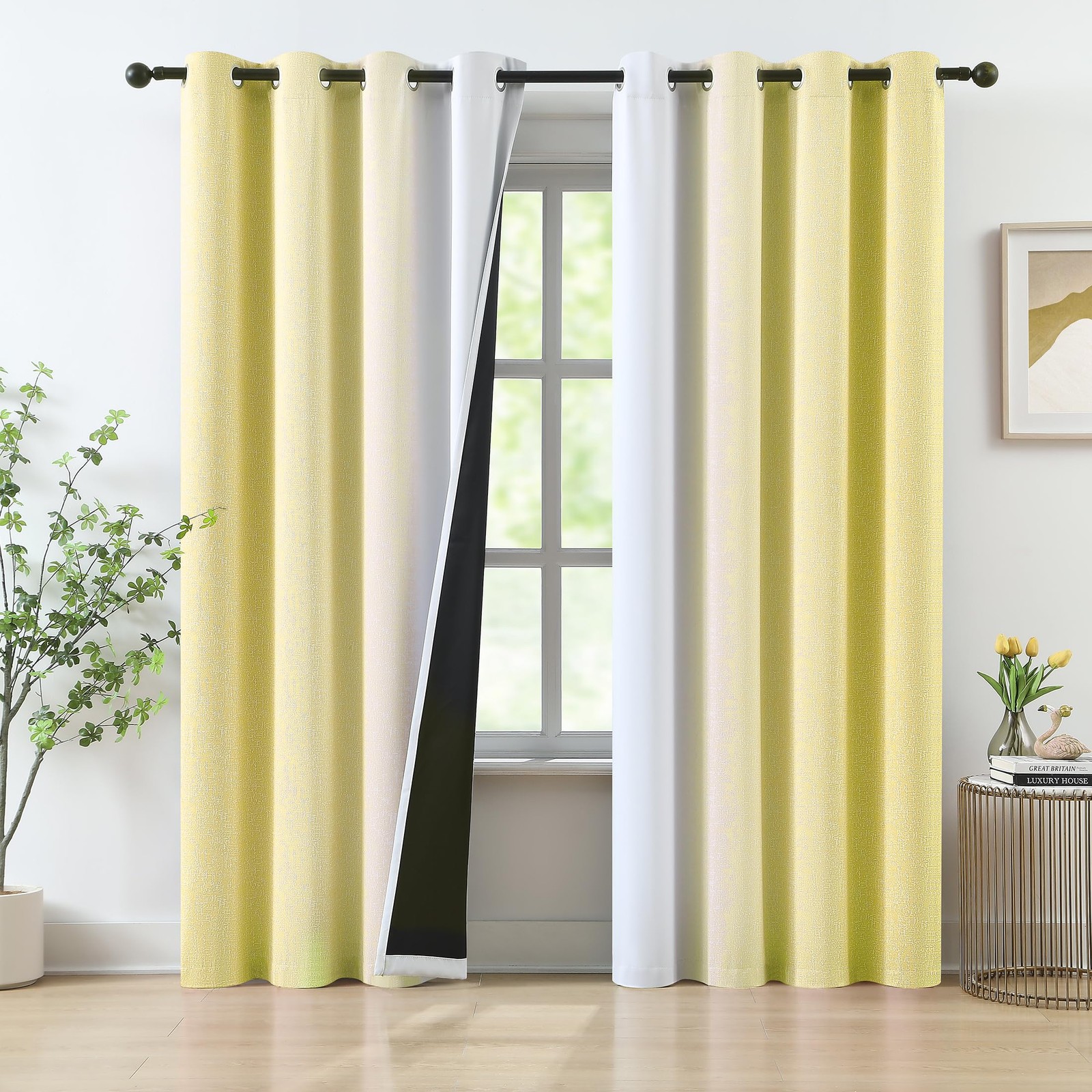 Purainbow Yellow Ombre Blackout Curtains 84 Inch Long Girls Bedroom Gradient Purainbow Yellow Ombre Blackout Curtains 84 Inch Long Girls Bedroom Gradient