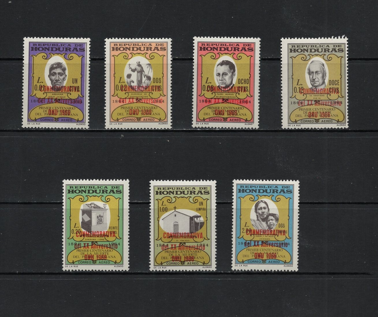 S9801   Honduras  1967   U.N. Anniversary   OVERPRINTED   7v.   MNH