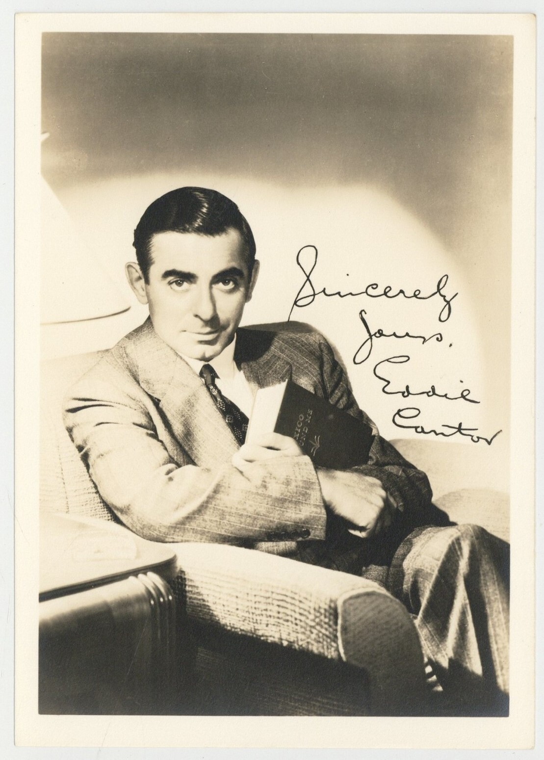 Eddie Cantor 1939 Hand Signed 5x7 Comedian Actor Photo Portrait J14299 Eddie Cantor 1939 Hand Signed 5x7 Comedian Actor Photo Portrait J14299