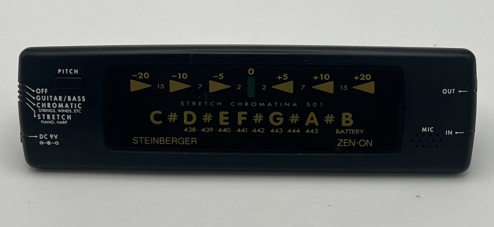 Vintage ZEN-ON Stretch Chromatina 501 Tuner DC 9V Japan Tested Steinberger Vintage ZEN-ON Stretch Chromatina 501 Tuner DC 9V Japan Tested Steinberger