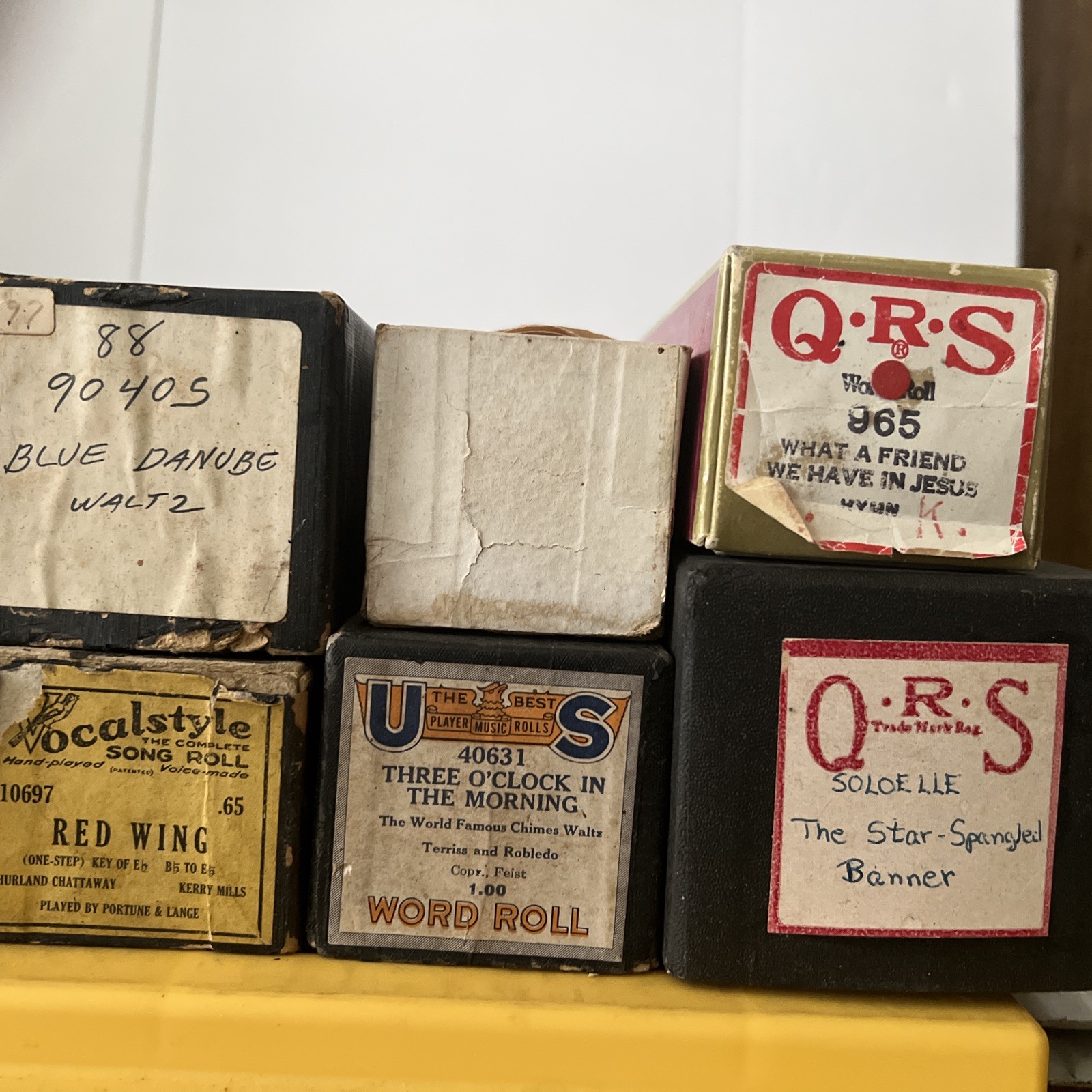 Antique Player Piano Rolls Lot of 6 w/ Boxes Are In Very Good Cond. See photo\'s