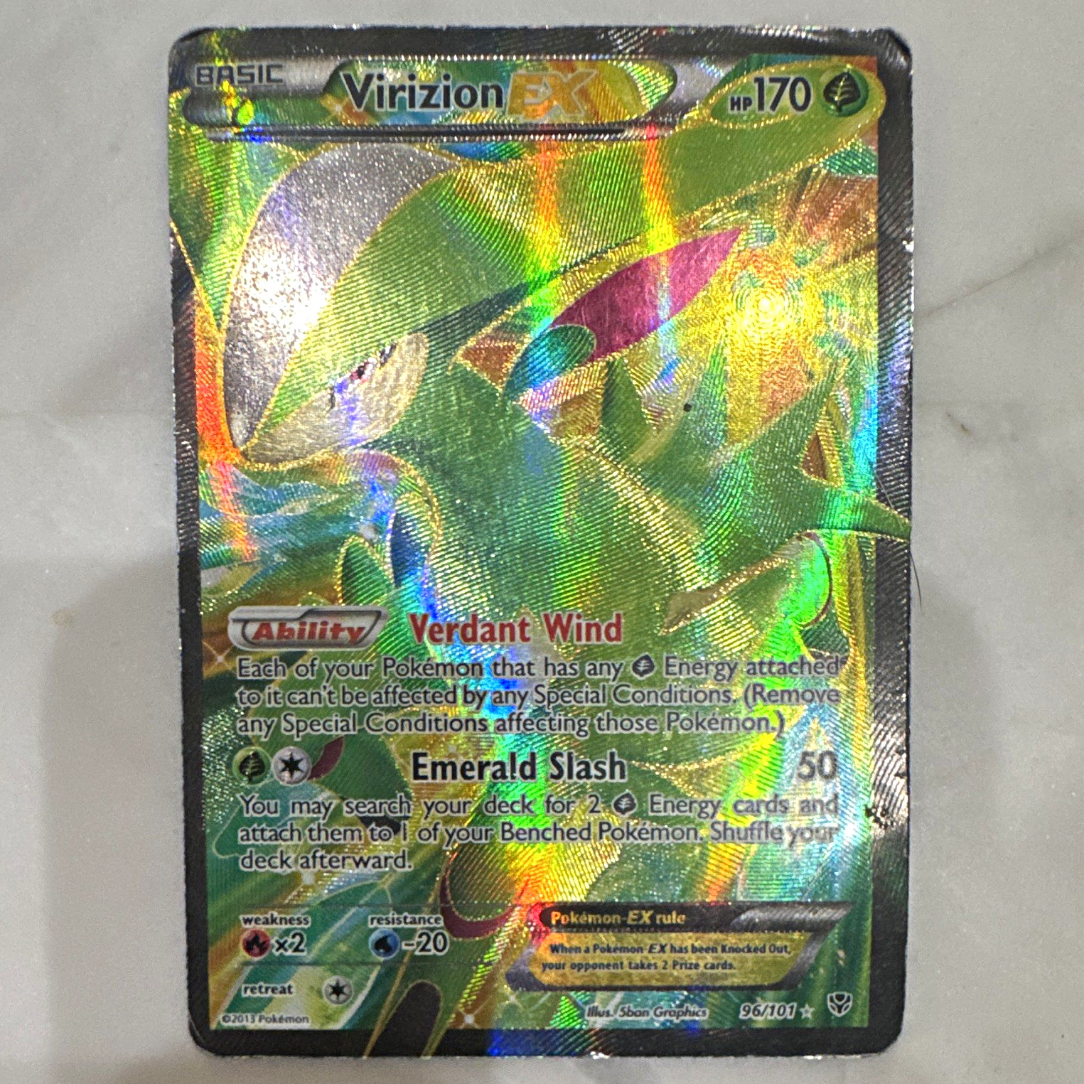 The Pokemon Company Virizion EX 96/101 Plasma Blast Ultra Rare Full Art Holo EN The Pokemon Company Virizion EX 96/101 Plasma Blast Ultra Rare Full Art Holo EN