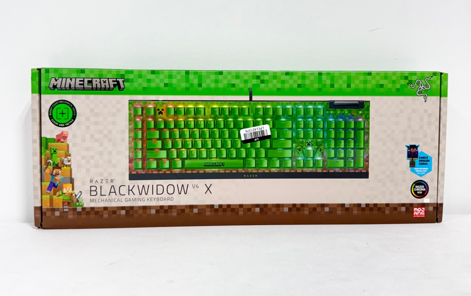 New - Razer BlackWidowV4 X Gaming Keyboard Green Switch - Minecraft Edition New - Razer BlackWidowV4 X Gaming Keyboard Green Switch - Minecraft Edition