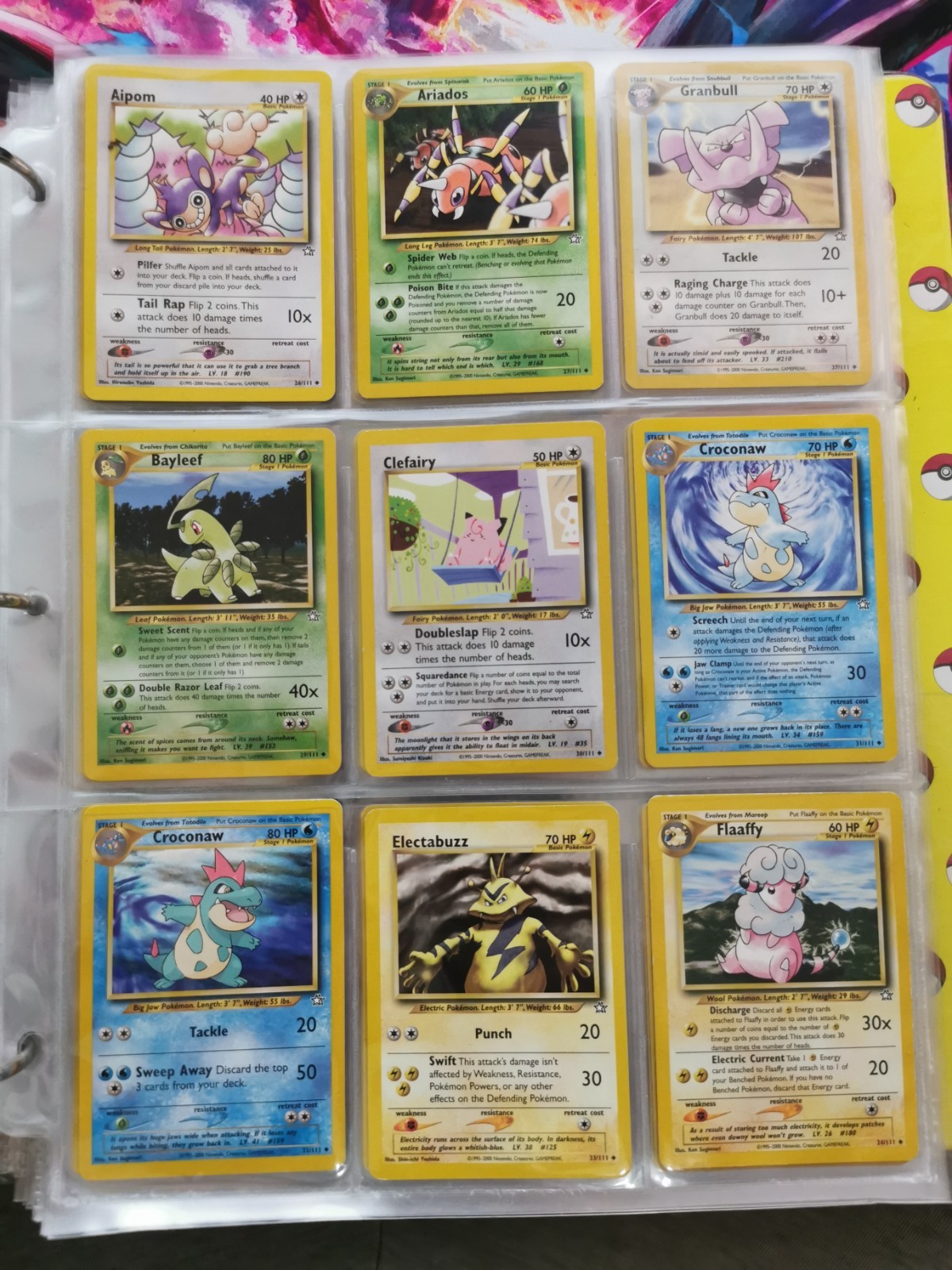 Pokemon Neo Genesis NEAR Complete Set Common Uncommon 26-111 NM-MP