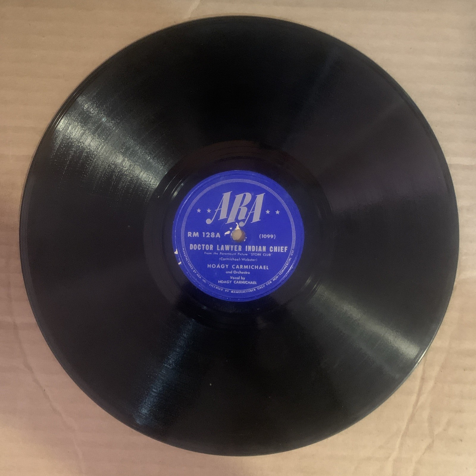 Hoagy Carmichael, 78 rpm, V+, Lawyer Doctor Inian Chief, RM-128
