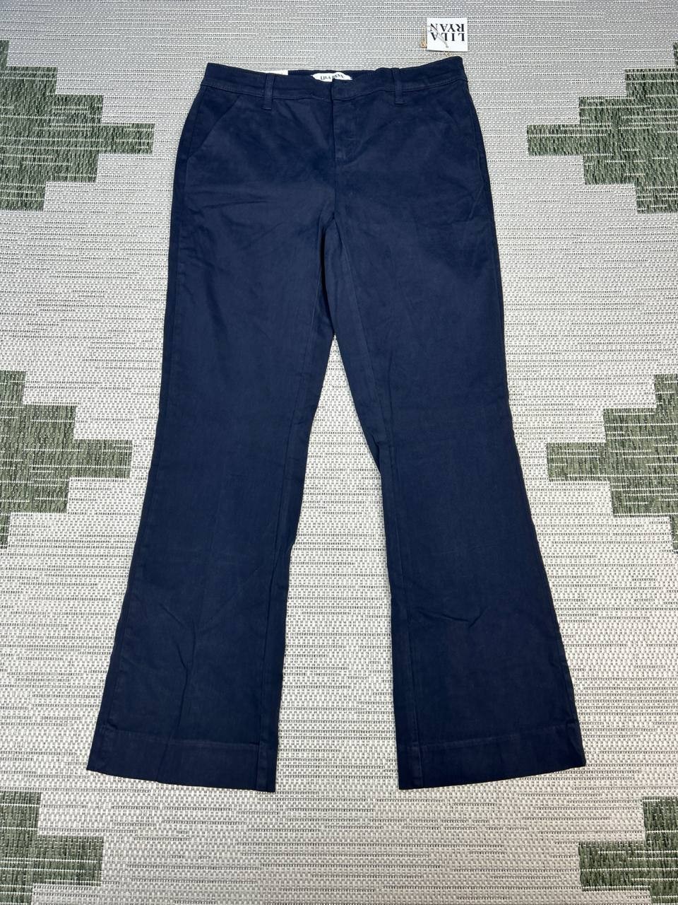 Lila Ryan The Jenalyn Bootcut Pants Womens 8 Blue Cotton Stretch Casual NEW