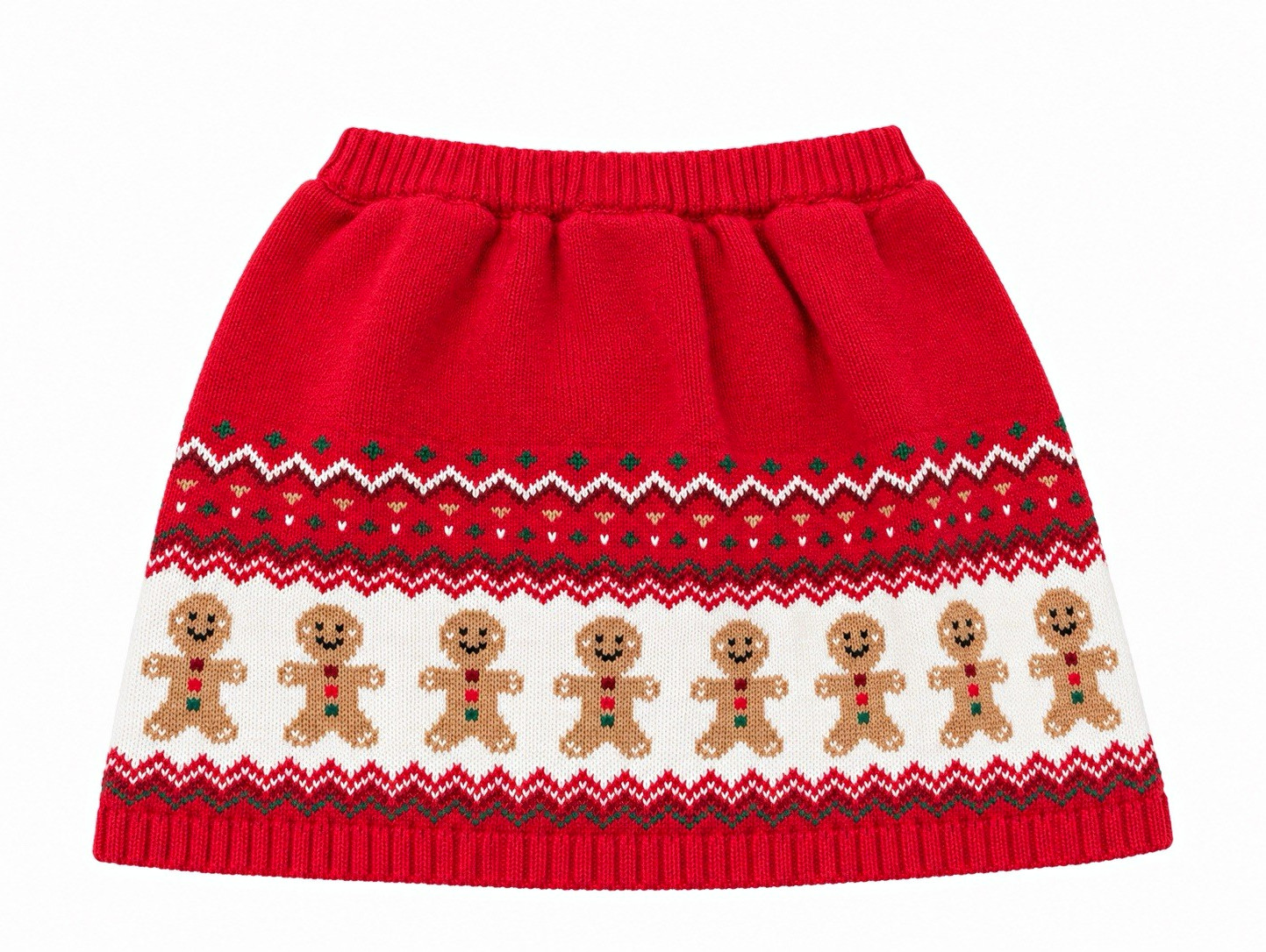 Gymboree Girls 5T Red Knit Cotton Fair Isle Gingerbread Holiday A-Line Skirt