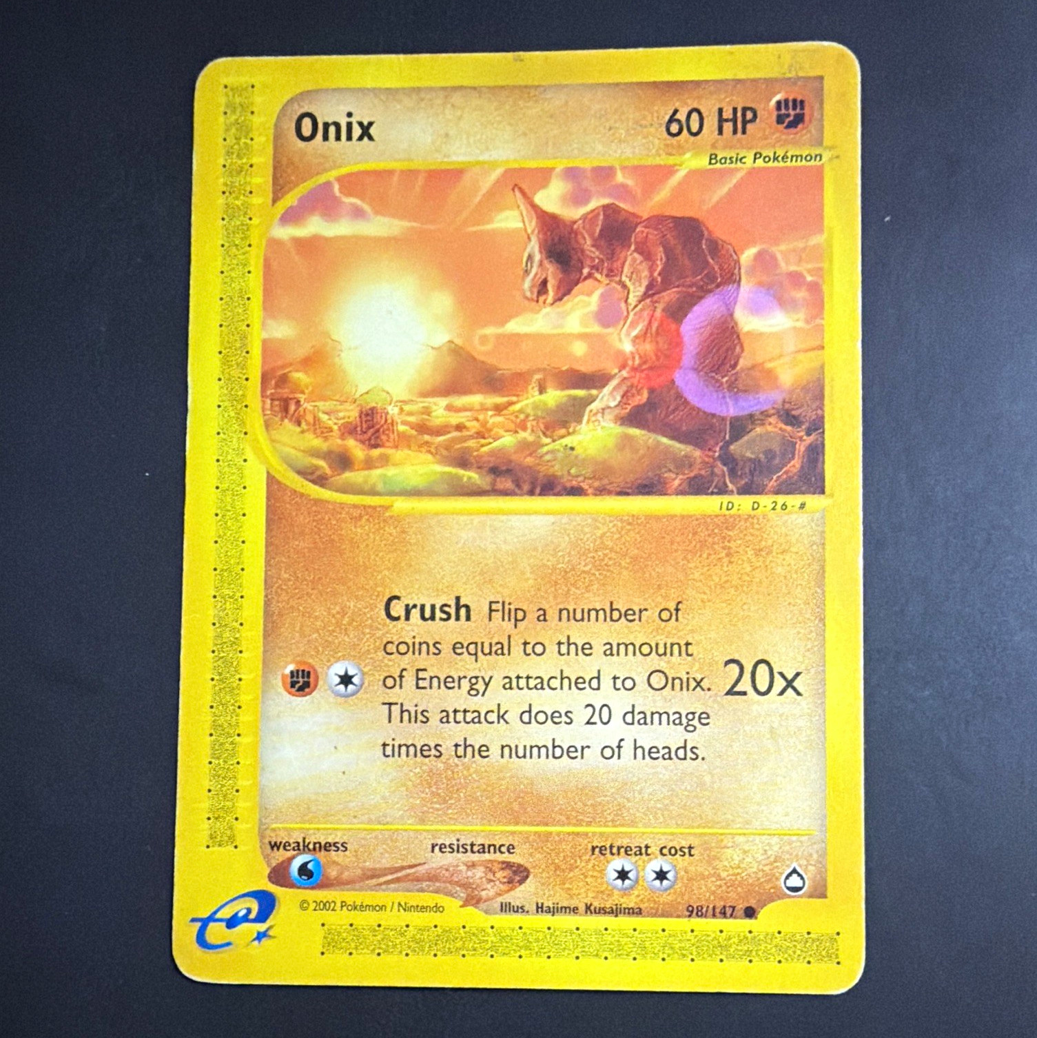 Pokemon TCG Onix 98/147 Aquapolis Reverse Holo Common 2002 60 HP Pokemon TCG Onix 98/147 Aquapolis Reverse Holo Common 2002 60 HP