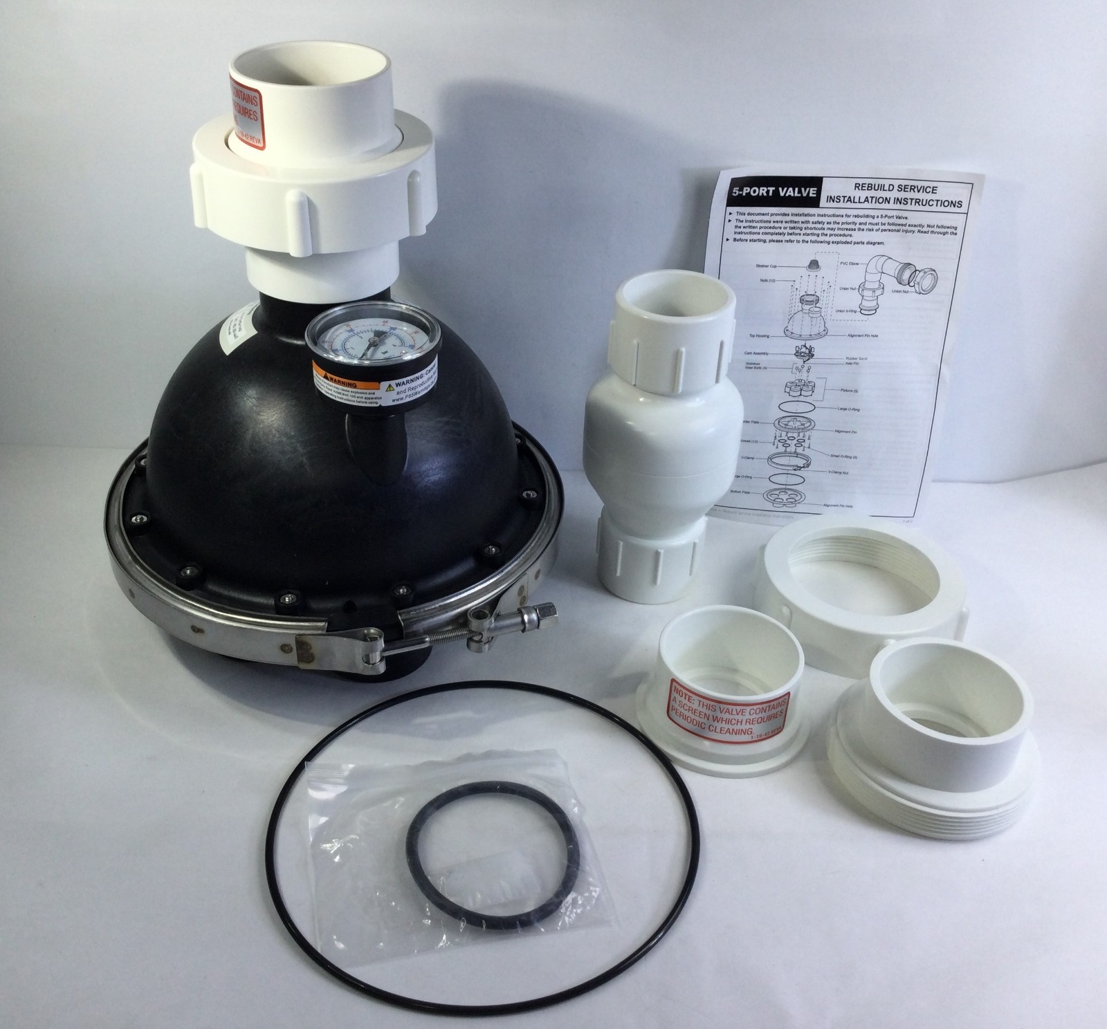 for Zodiac Caretaker 5-9-2000 Complete 5-Port Water Valve Assembly Rebuid Kit for Zodiac Caretaker 5-9-2000 Complete 5-Port Water Valve Assembly Rebuid Kit