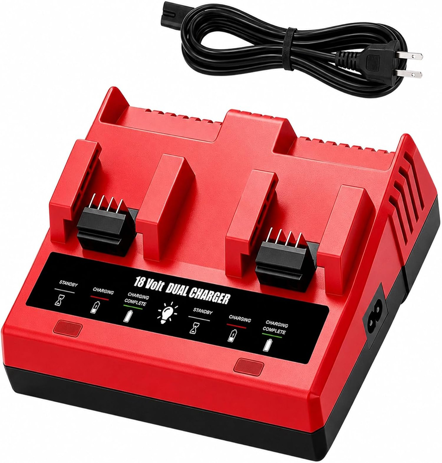 21V 3A Dual Battery Charger Compatible with Milwaukee M18 18V 48-11-1850 1860