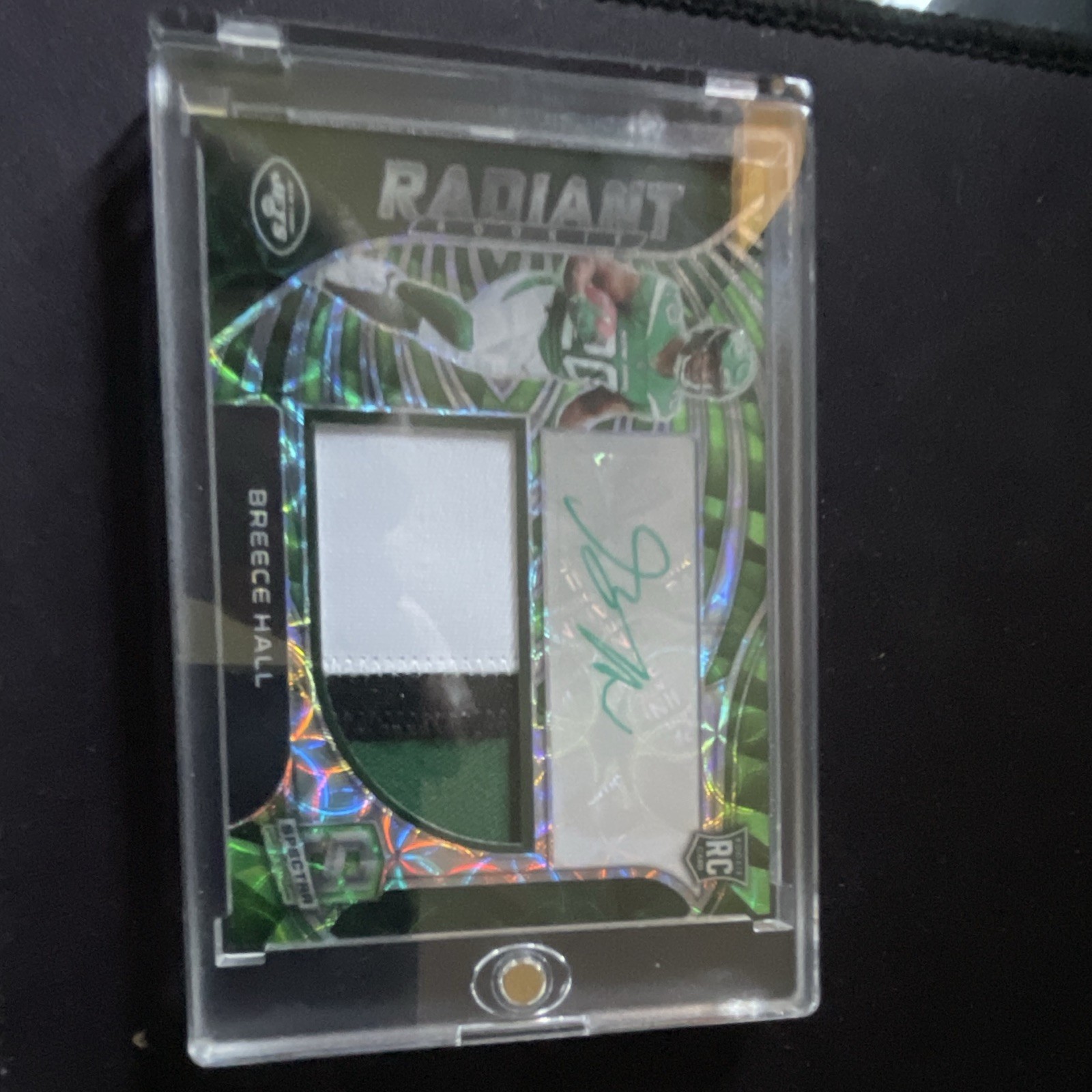 2022 Panini Spectra - Radiant Rookie Patch Sig Breece Hall Celestial Prizm /35