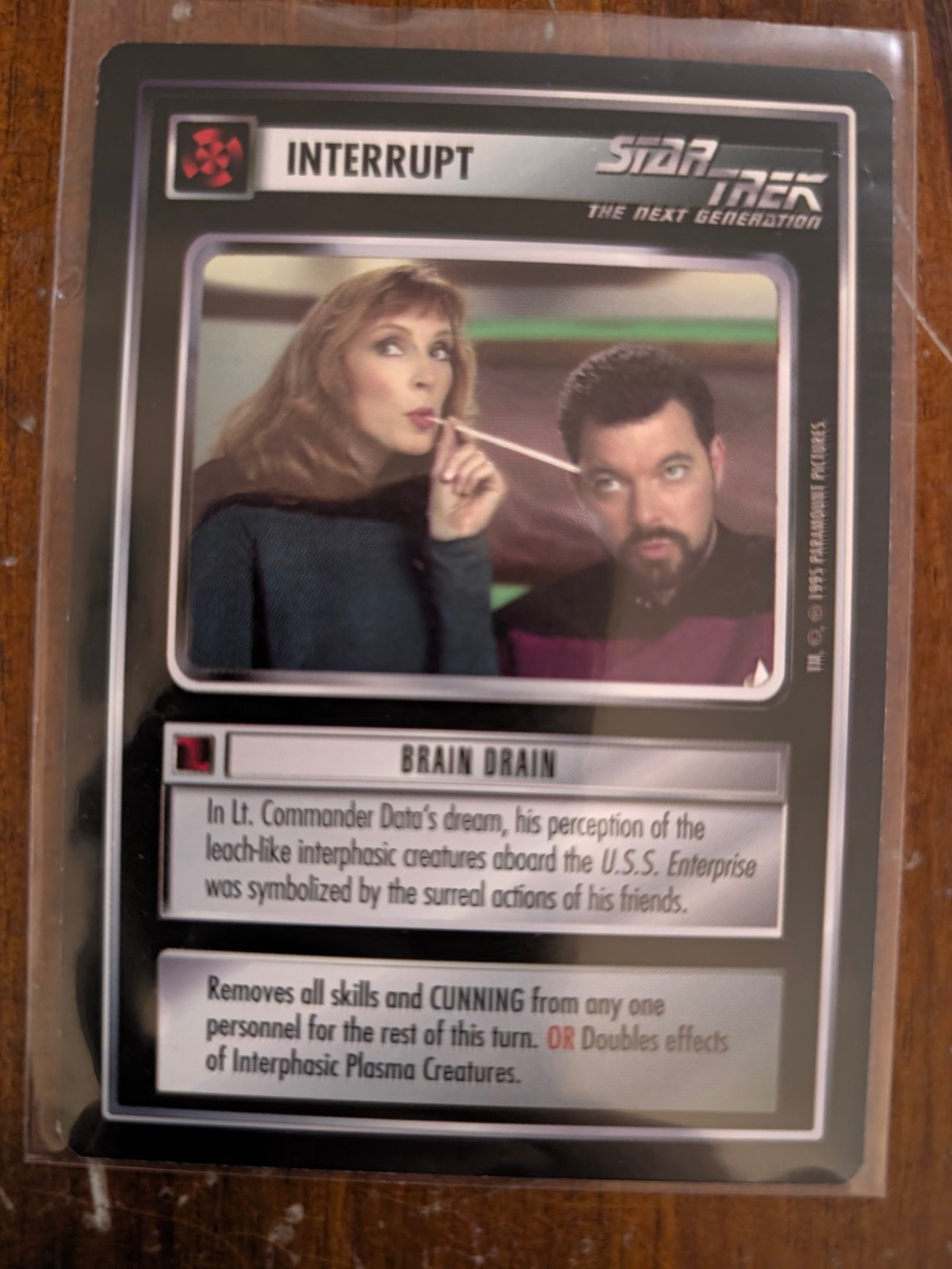 Star Trek CCG Brain Drain Black Boarder Card Mint/Near Mint Star Trek CCG Brain Drain Black Boarder Card Mint/Near Mint