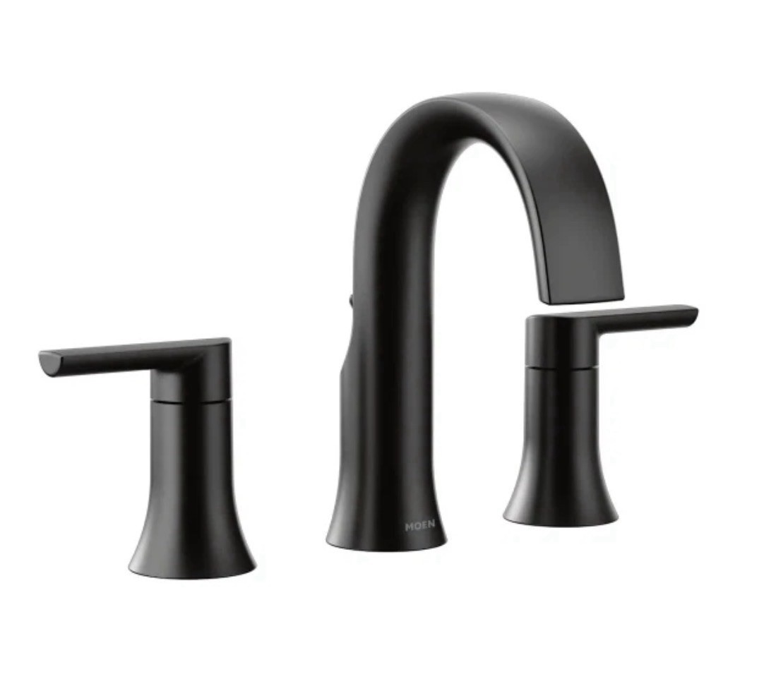 Moen TS6925BL Doux Two-Handle High Arc Bathroom Faucet - Matte Black