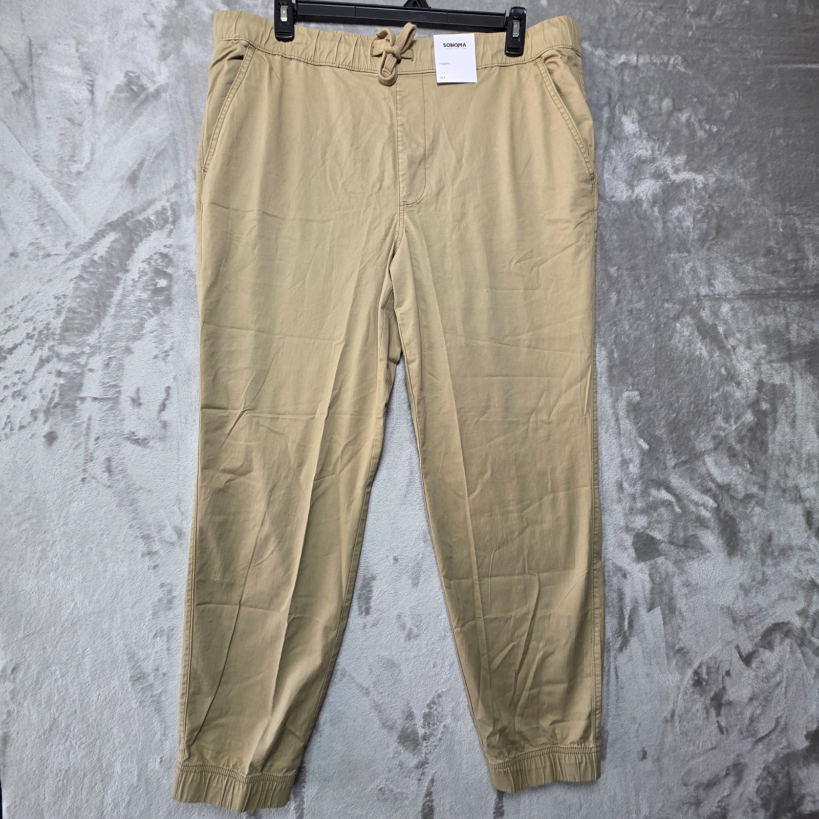 Sonoma Goods For Life Jogger Pants Men XLT Beige Cotton Stretch Everyday Pull On