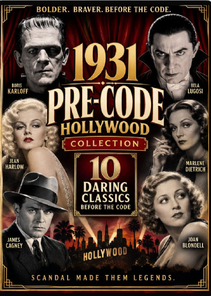 1931 Pre-Code Hollywood 10 Classic Movies DVD Frankenstein Dracula Public Domain