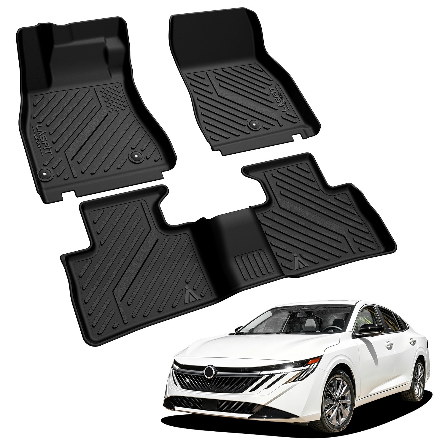 3D TPE Car Floor Mats for 2026 Nissan Sentra All Weather Liners Waterproof Black