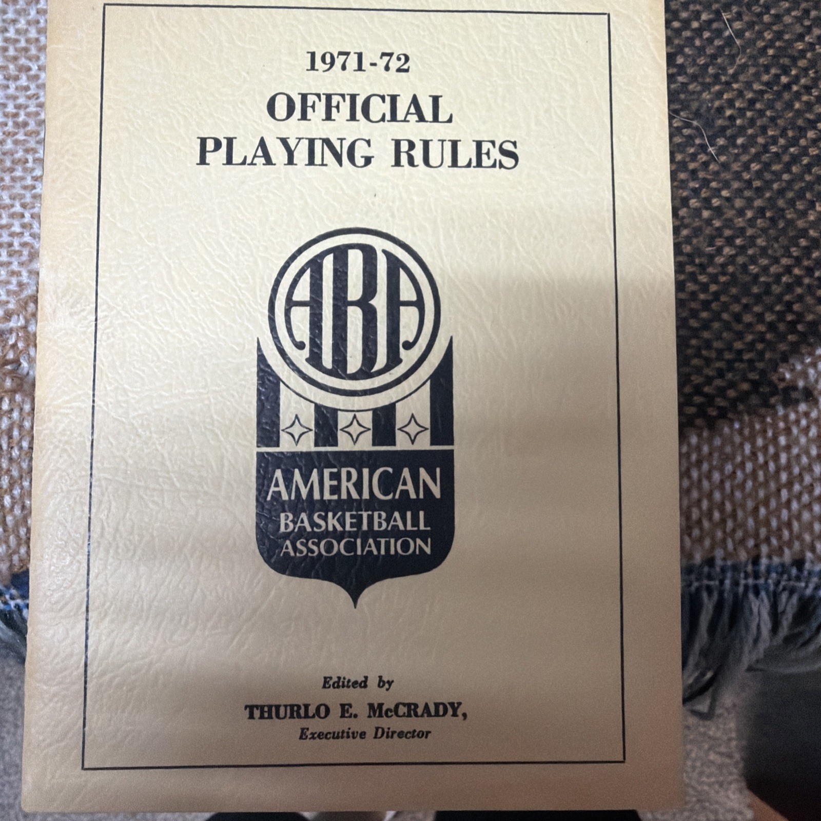 1971-72 ABA Official Playing Rules/Rulebook.  Vintage Very Rare Basketball NBA