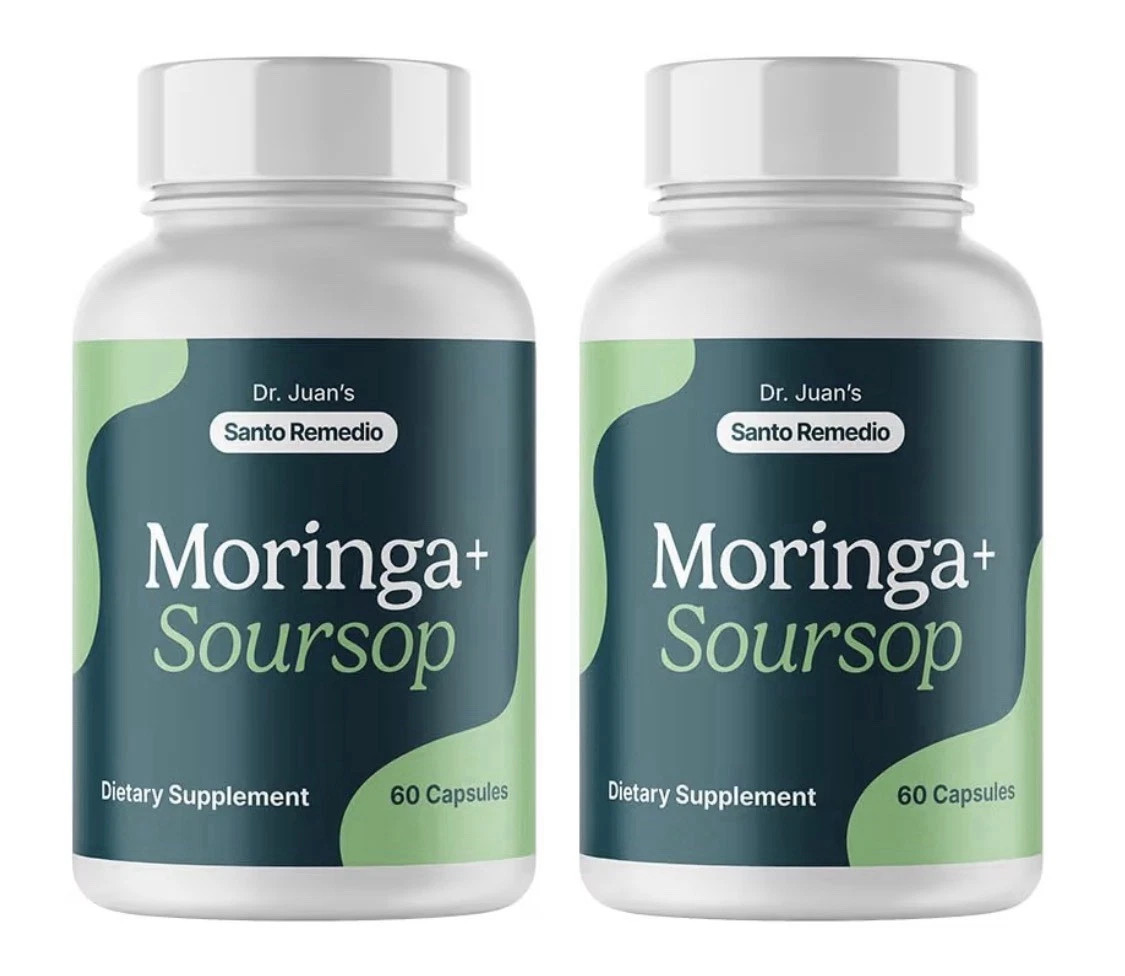 Santo Remedio Moringa and Soursop Capsules, 120 Count, 2 Pack Supplement