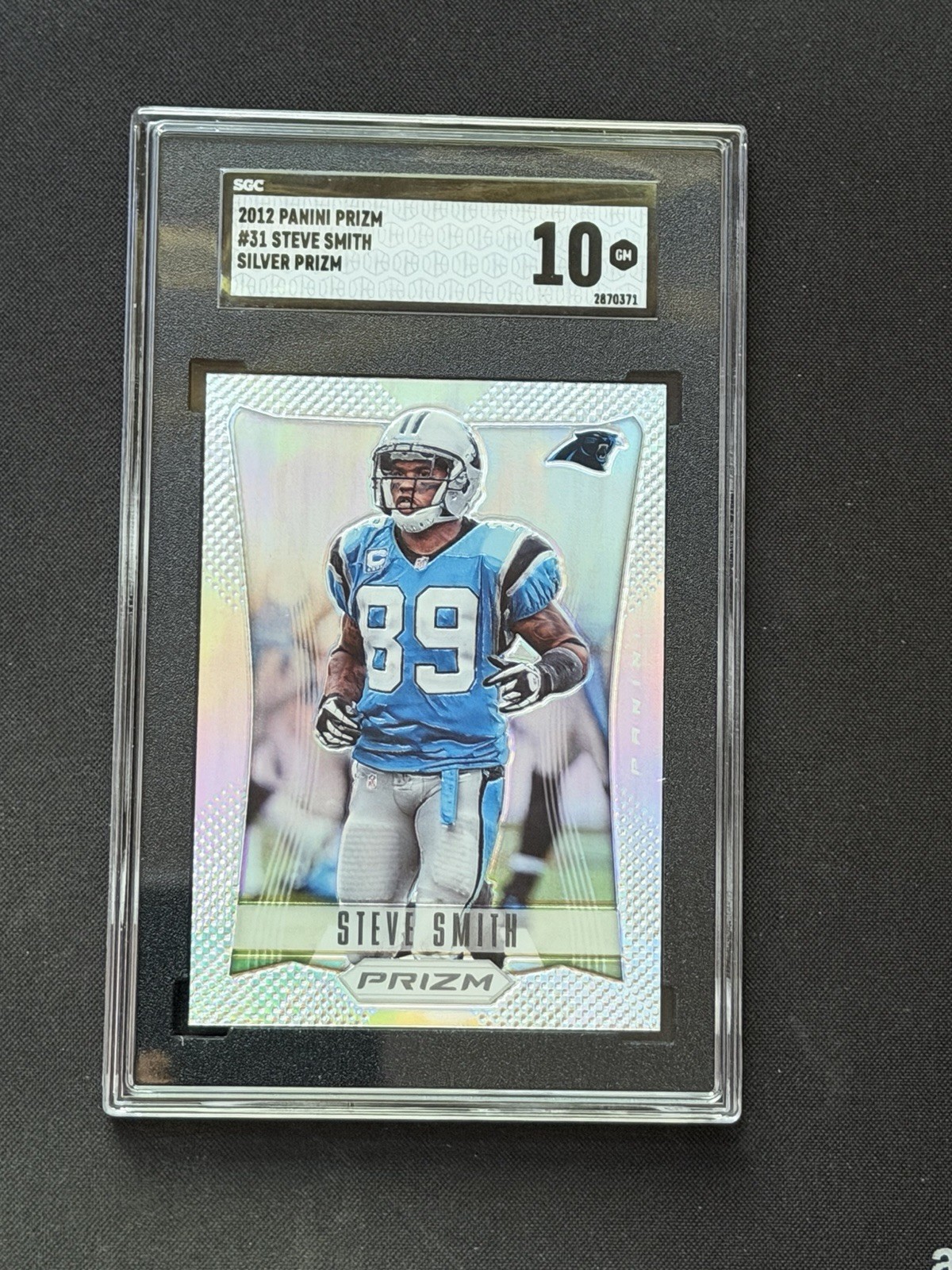 2012 Panini Prizm Silver Prizm Steve Smith #31 SGC 10 Gem Mint Panthers