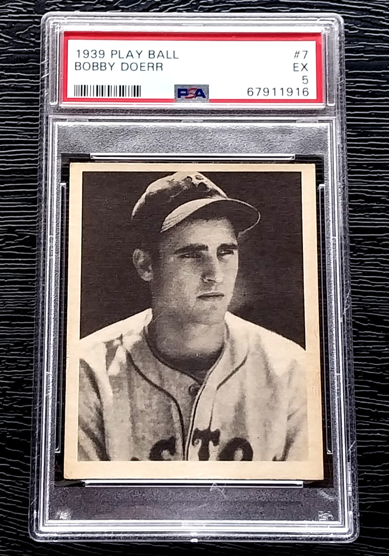 1939 PLAY BALL BOBBY DOERR 2ND YR BASEBALL CARD #7 **NICELY CENTERED** PSA 5 EX 1939 PLAY BALL BOBBY DOERR 2ND YR BASEBALL CARD #7 **NICELY CENTERED** PSA 5 EX