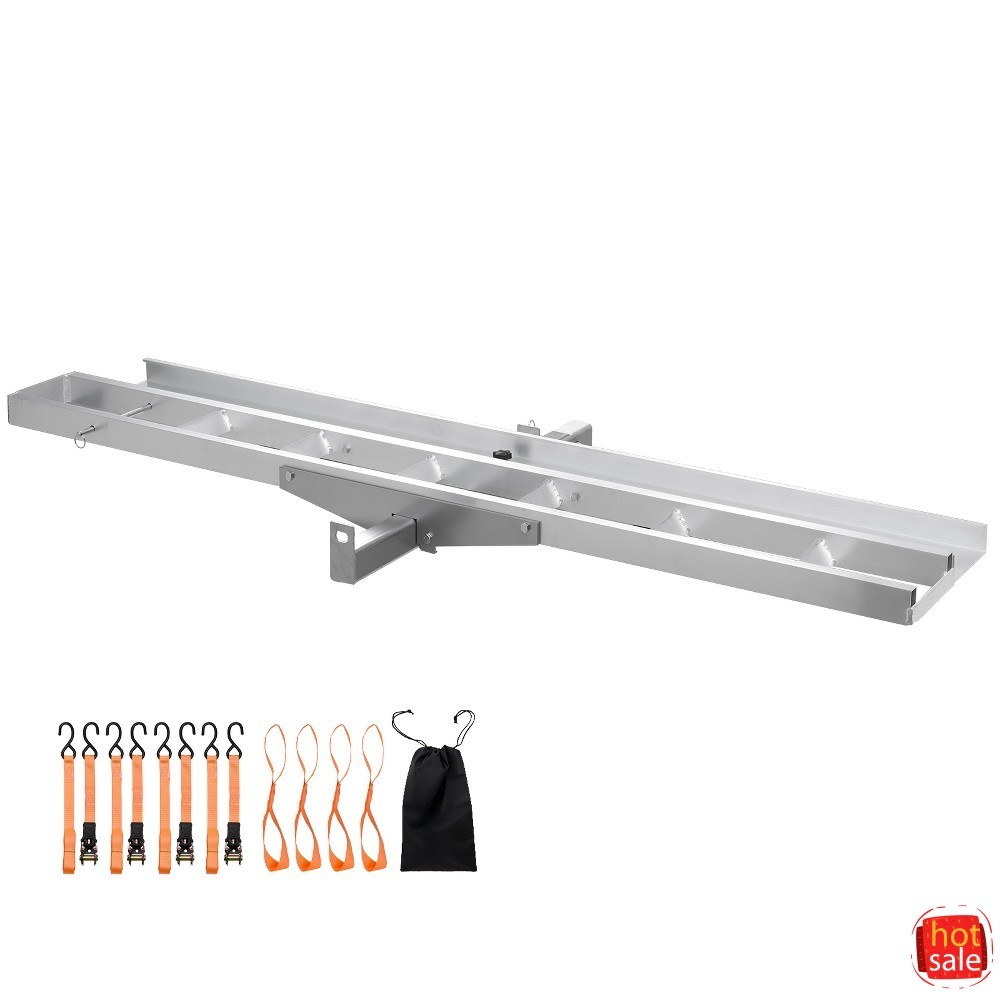 VEVOR Motorcycle Carrier, 400 lbs Aluminum Hitch Rack, 73in Ramp, 2\