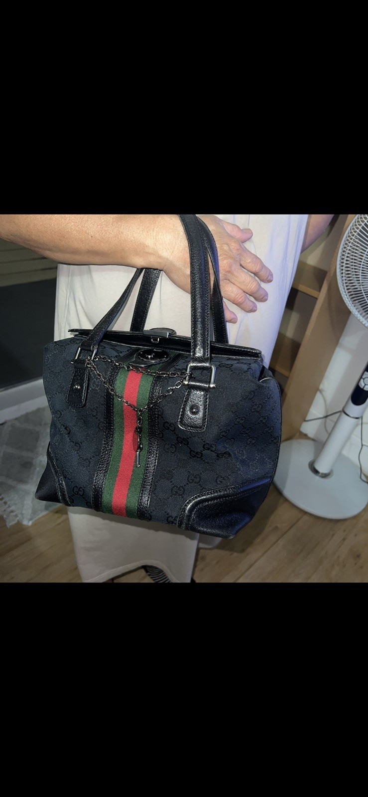Gucci Doctors Satchel Leather /Canvas keys padlock   Preloved Good Condition 