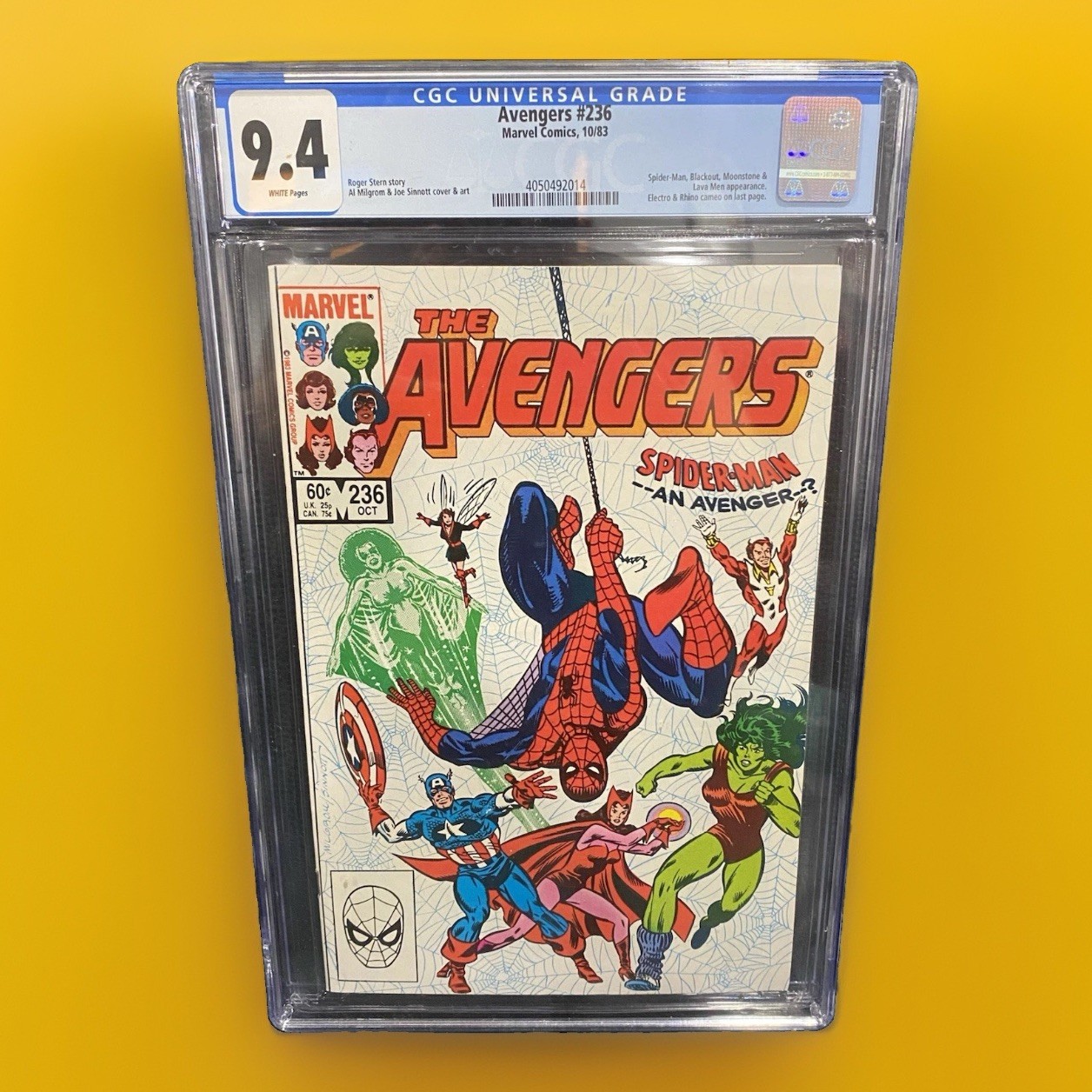 AVENGERS #236 CGC 9.4 MARVEL Comic 1983 SPIDER-MAN CROSSOVER Captain America AVENGERS #236 CGC 9.4 MARVEL Comic 1983 SPIDER-MAN CROSSOVER Captain America