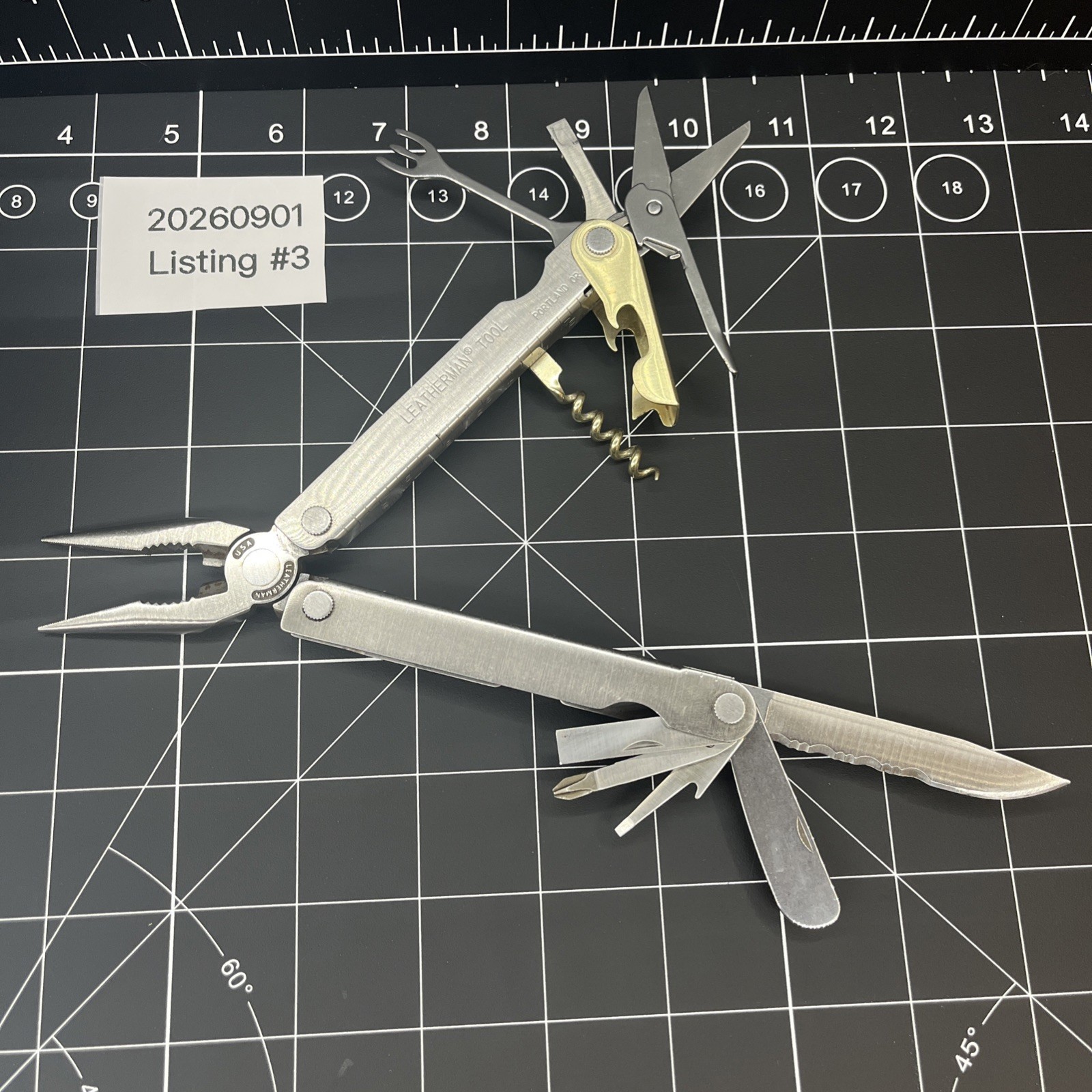 CLEAN Rare Leatherman Flair Folding Multi-Tool Stainless Knife Pliers USA