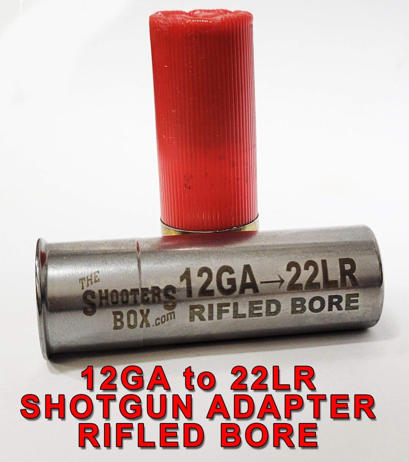 12GA to 22LR/22short RIFLED BORE Shotgun Adapter - Stainless - 