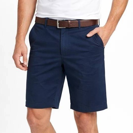 NWT Dockers Men\'s 34 Navy Blue Ultimate Shorts Chino Shorts Cotton Flex