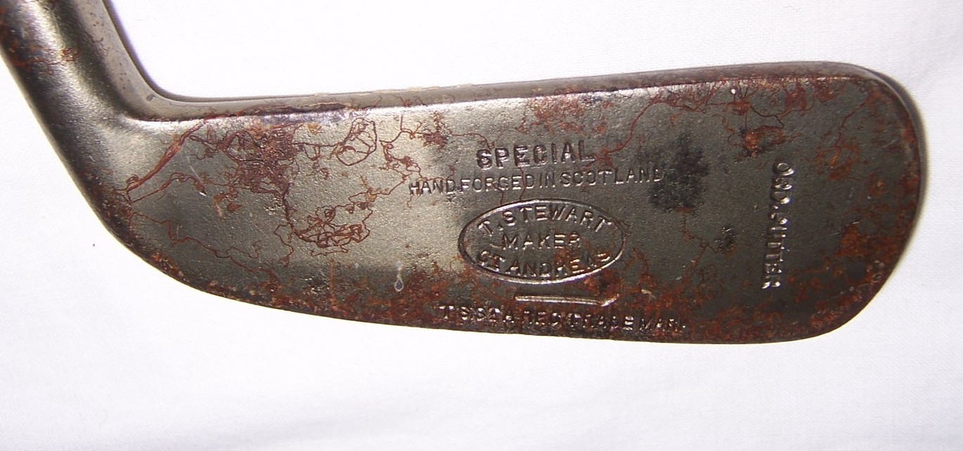 Vintage Antique Old Tom Stewart St. Andrews Scotland Wood Hickory Shaft Putter