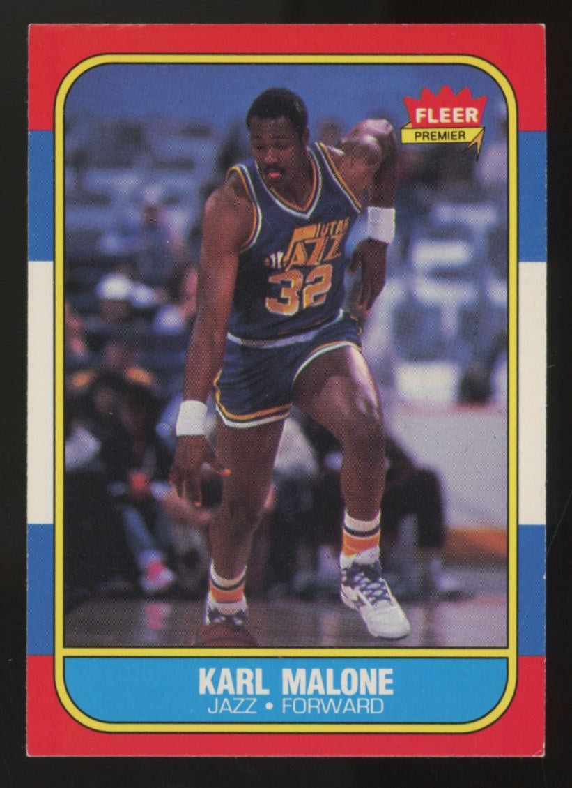 1986-87 Fleer Premier Karl Malone RC #68 VG-EX 1986-87 Fleer Premier Karl Malone RC #68 VG-EX