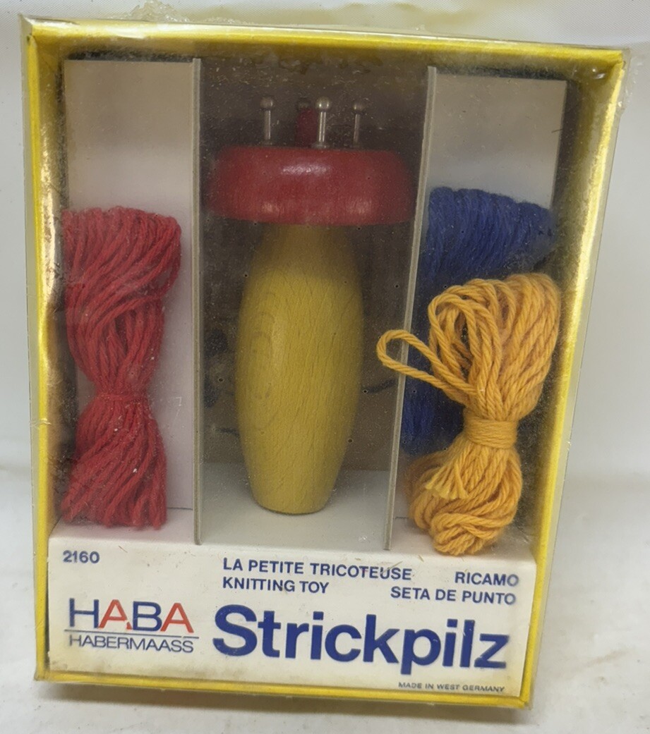 NEW Vintage HABA Habermass STRICKPILZ Knitting Toy Kit #2160 Made West Germany