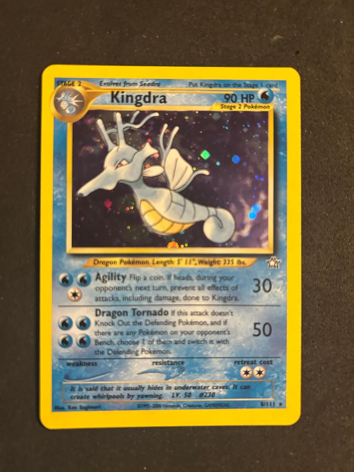 Kingdra 8/111 Rare Neo Genesis Pokemon Unlimited Holo Lightly Played
