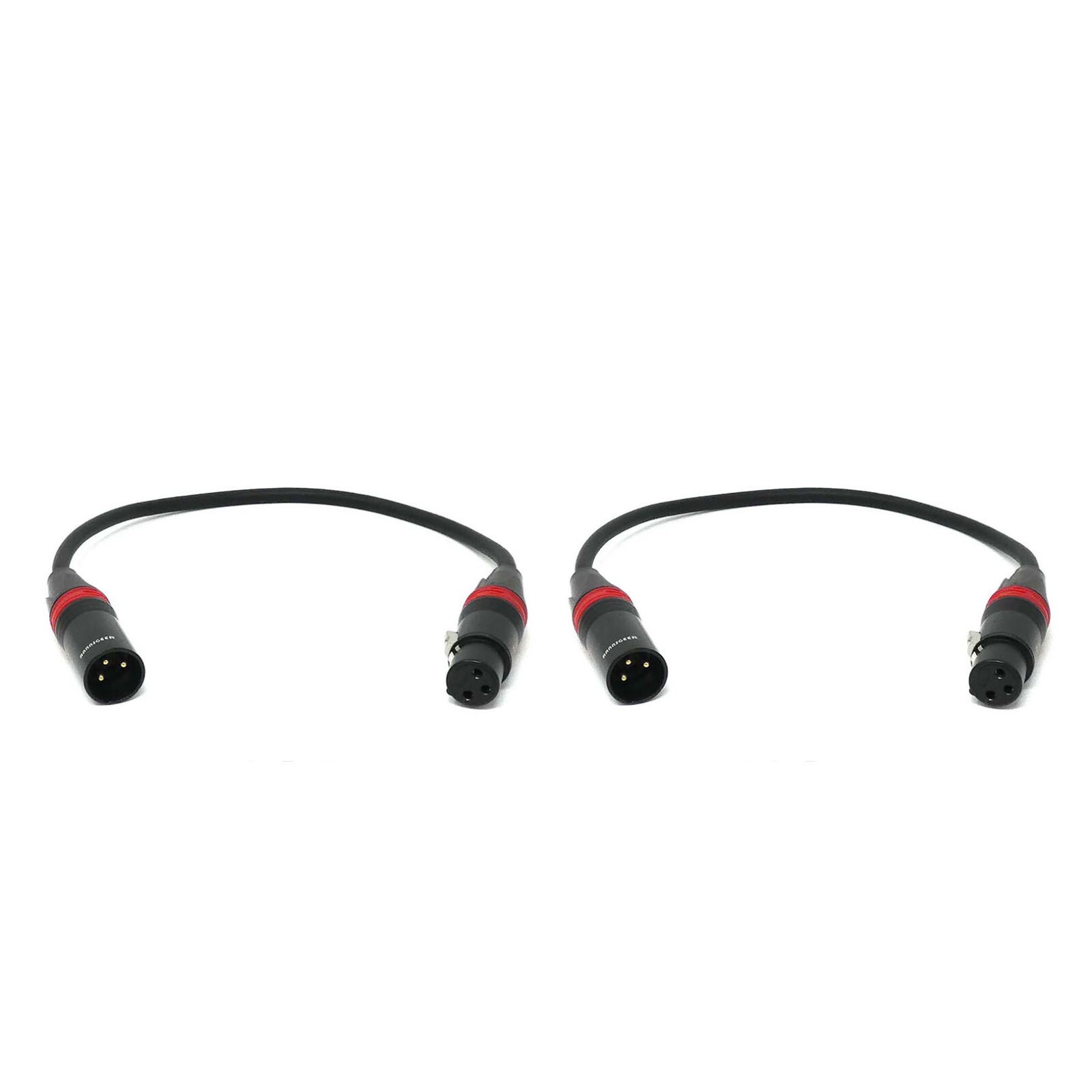 Rannsgeer 2 Pack 1 ft XLR Microphone Cable Male to Female 3-Pin Rannsgeer 2 Pack 1 ft XLR Microphone Cable Male to Female 3-Pin