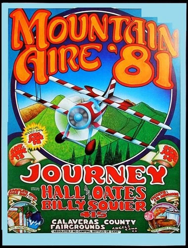 Mountain Aire ’81 Journey Hall & Oates Calaveras Fairgrounds Poster